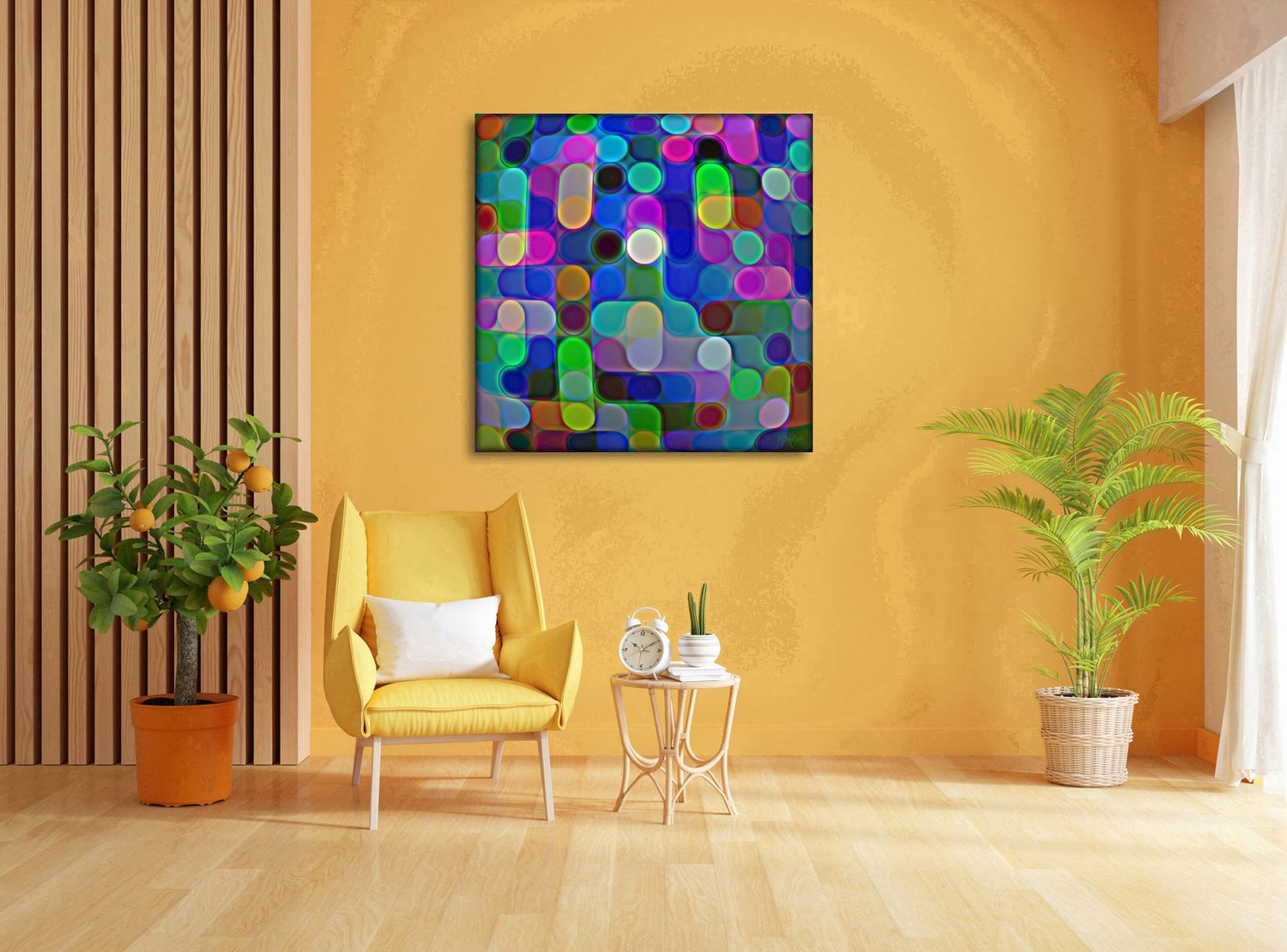 Overlapping Fields – uniek Liquid Gloss® kunstwerk nr. 0069 van MikoArt — afbeelding 2