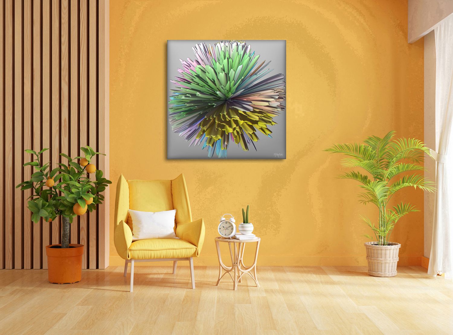Chromatic Tension – uniek Liquid Gloss® kunstwerk nr. 0071 van MikoArt — afbeelding 2