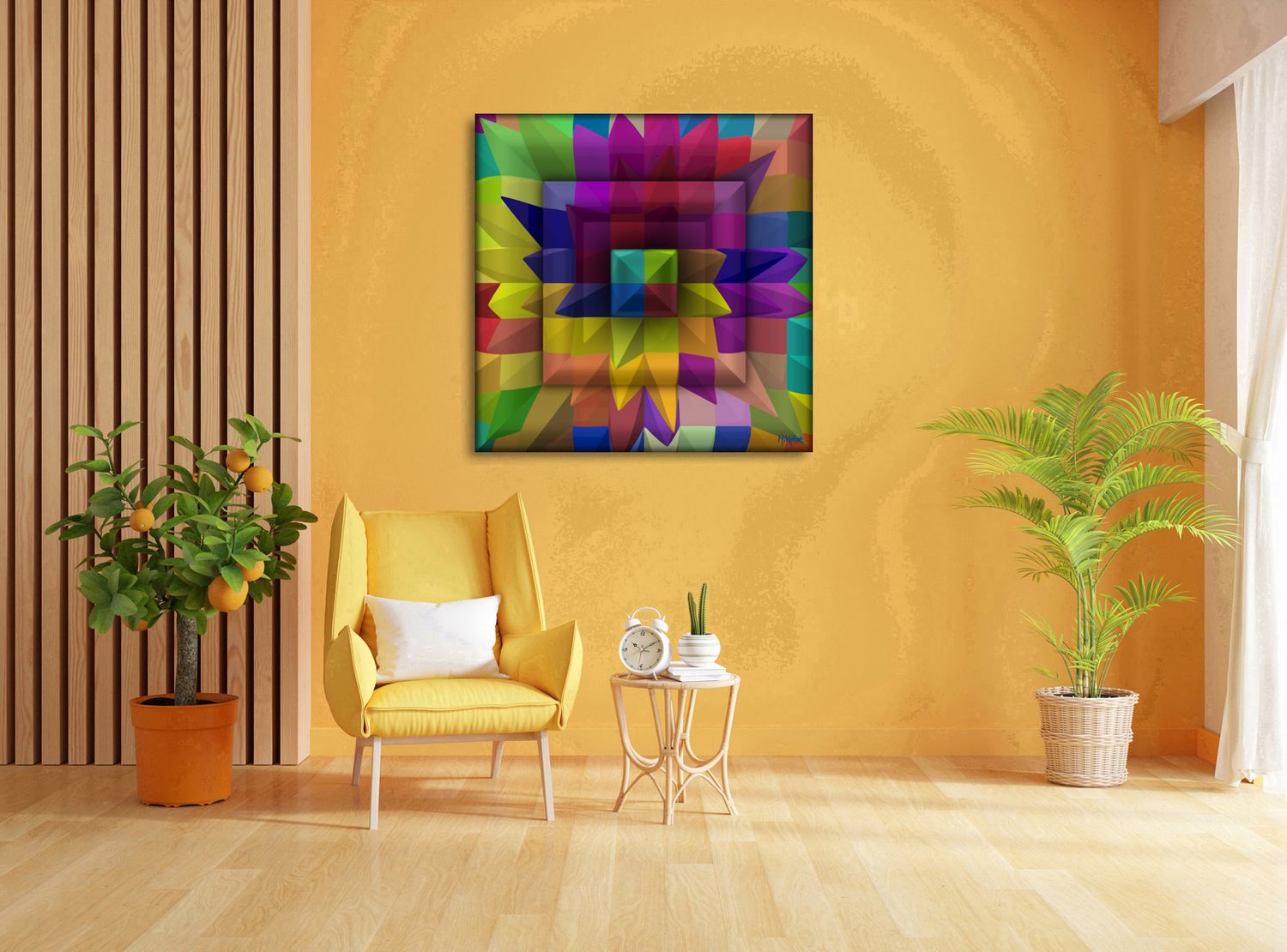 Central Balance – uniek Liquid Gloss® kunstwerk nr. 0065 van MikoArt — afbeelding 2