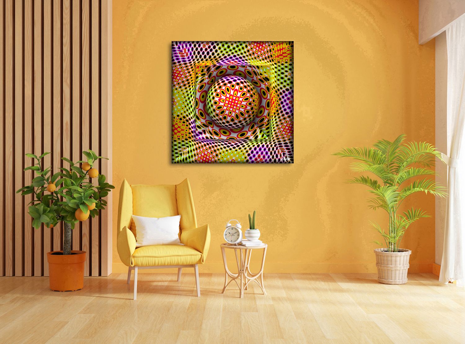 Floating Pattern – uniek Liquid Gloss® kunstwerk nr. 0072 van MikoArt — afbeelding 2
