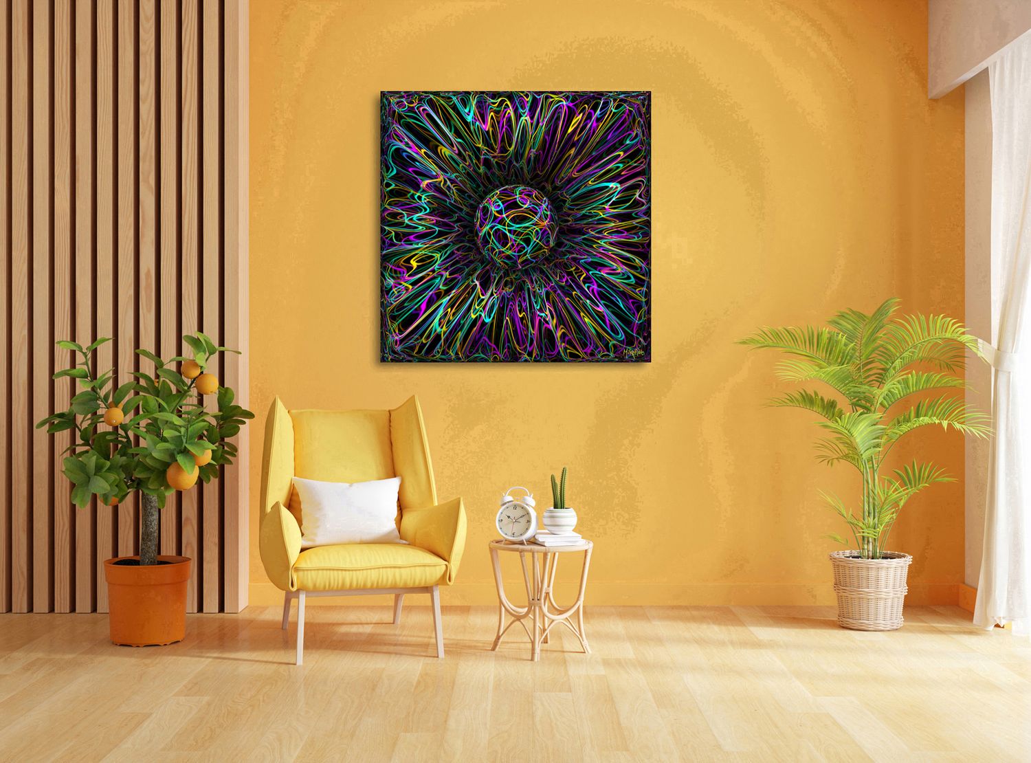 Cosmic Network – uniek Liquid Gloss® kunstwerk nr. 0061 van MikoArt — afbeelding 2