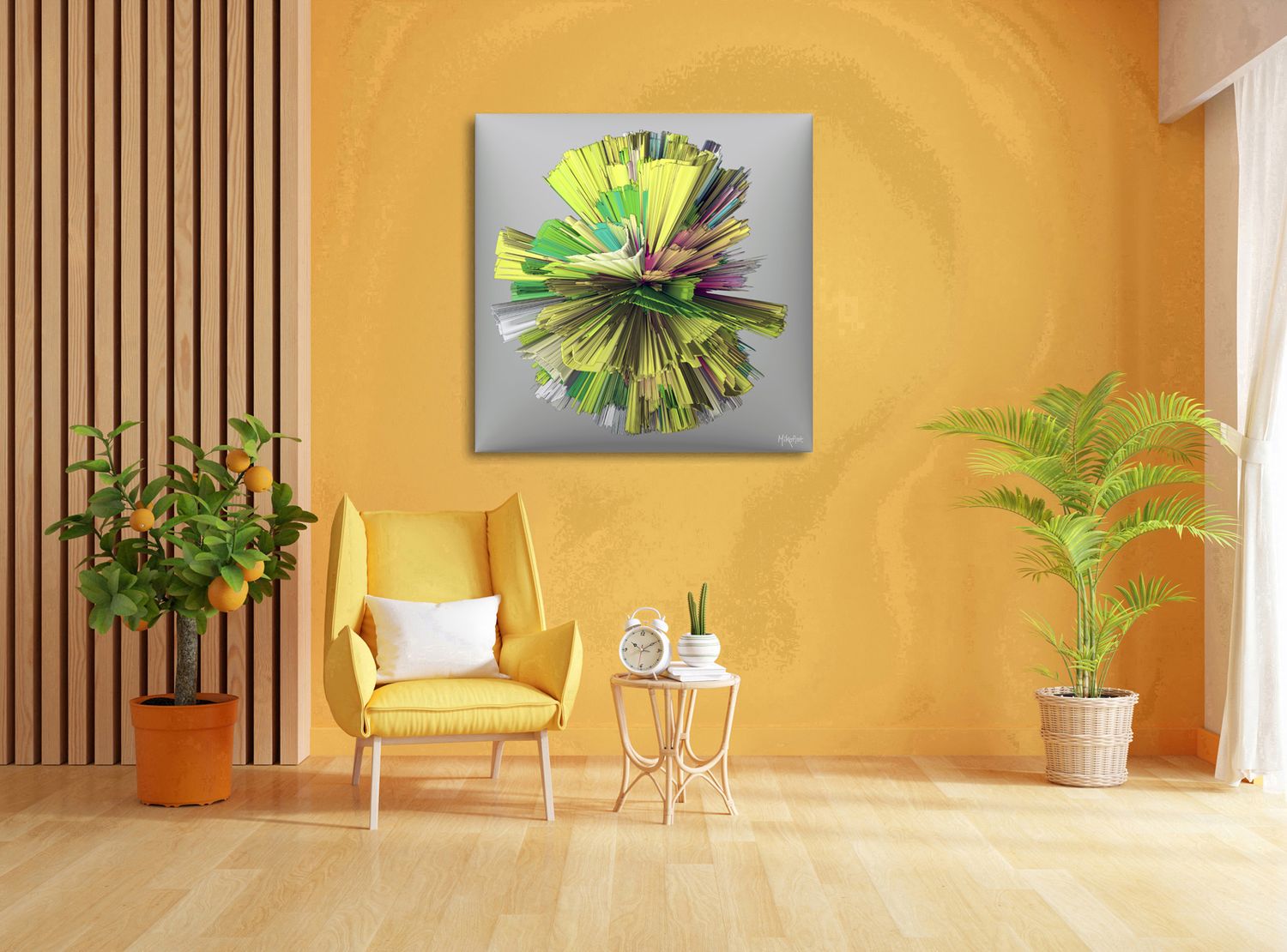 Radiant Fracture – uniek Liquid Gloss® kunstwerk nr. 0090 van MikoArt — afbeelding 2