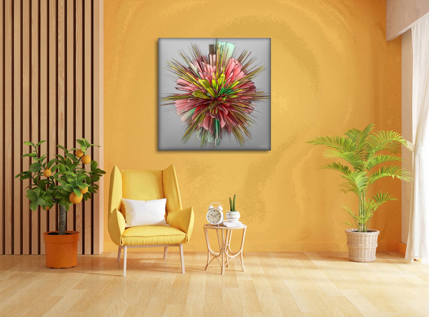 Energetic Bloom – uniek Liquid Gloss® kunstwerk nr. 0092 van MikoArt — afbeelding 2