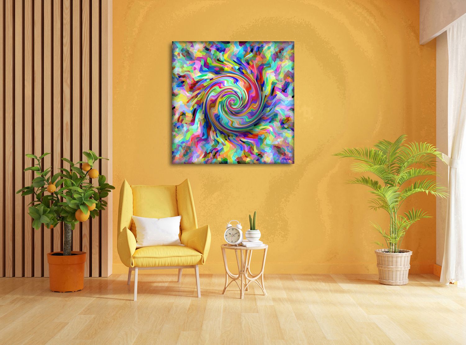 Spiral Momentum – uniek Liquid Gloss® kunstwerk nr. 0093 van MikoArt — afbeelding 2