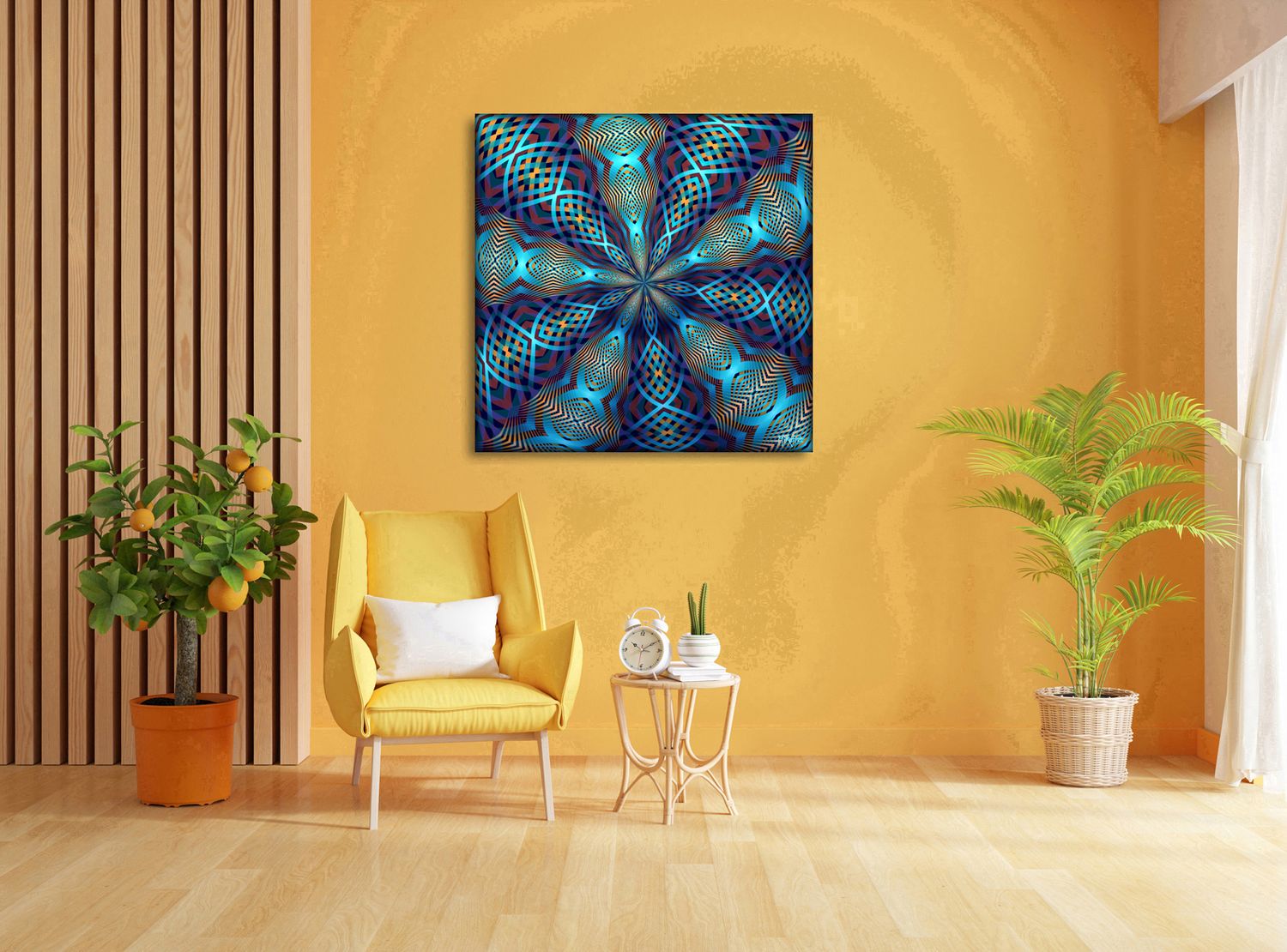 Geometric Universe – uniek Liquid Gloss® kunstwerk nr. 0098 van MikoArt — afbeelding 2