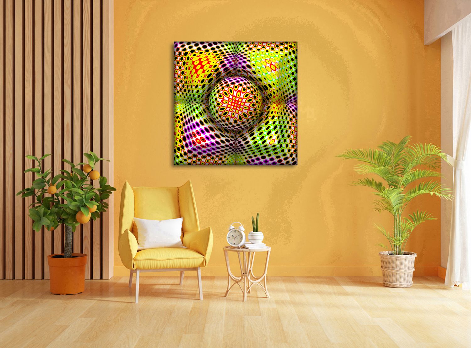 Patterned Orbit – uniek Liquid Gloss® kunstwerk nr. 0058 van MikoArt — afbeelding 2