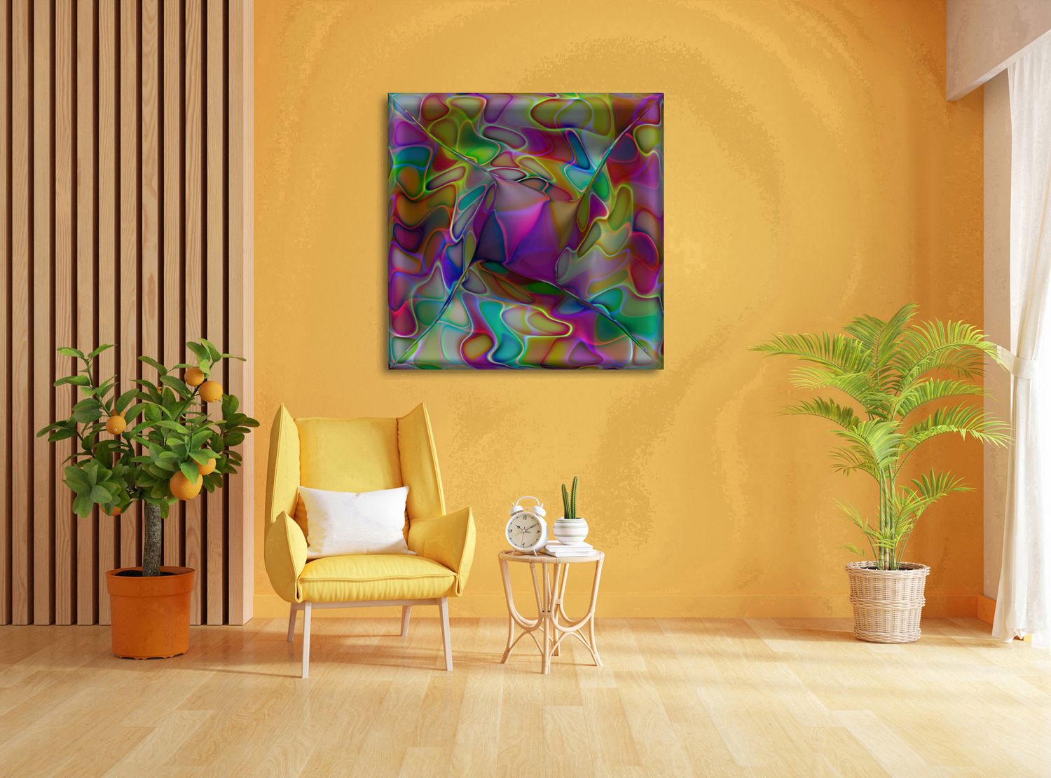 Silent Geometry – uniek Liquid Gloss® kunstwerk nr. 0082 van MikoArt — afbeelding 2