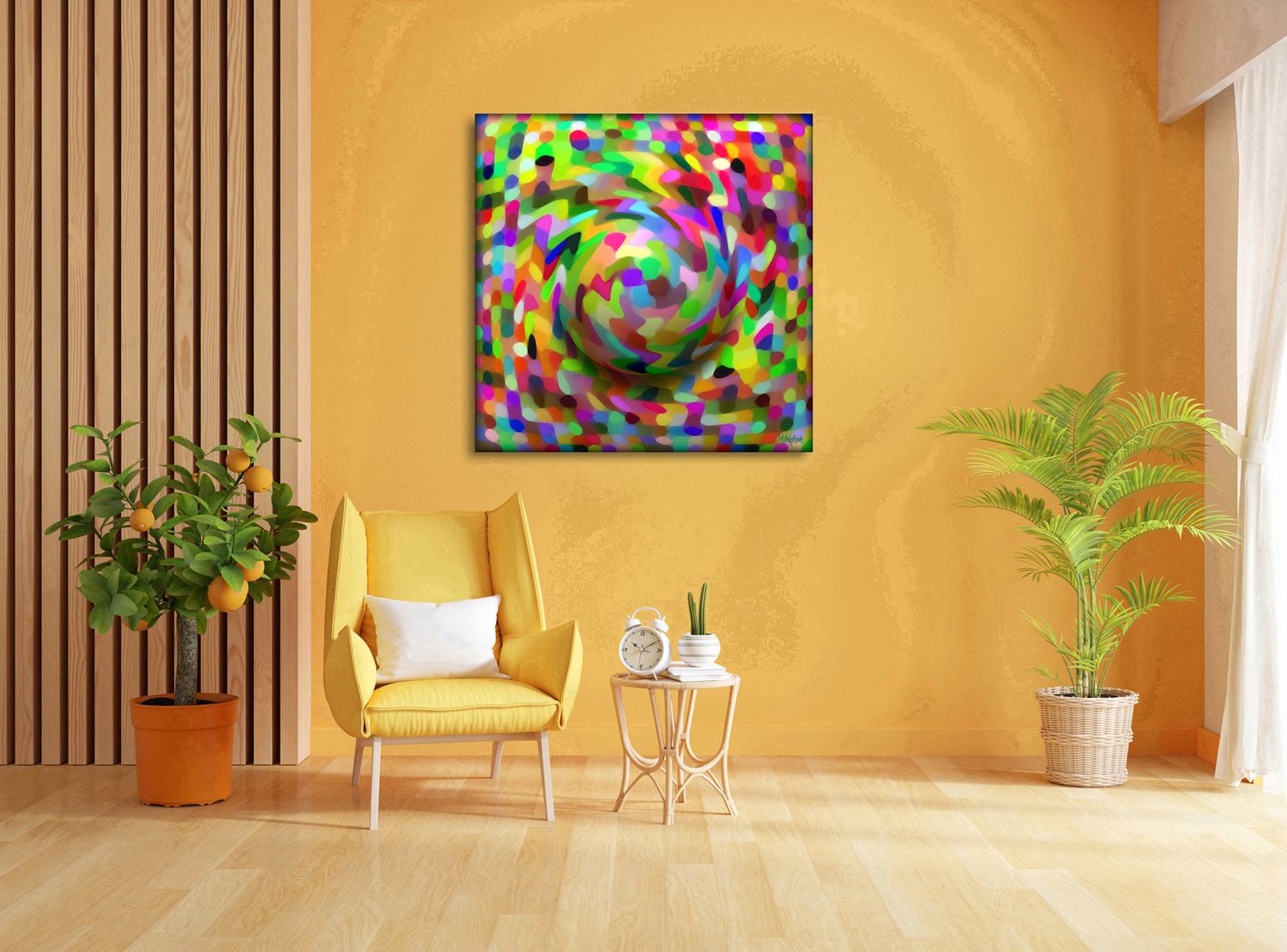 Emerging Sphere – uniek Liquid Gloss® kunstwerk nr. 0083 van MikoArt — afbeelding 2