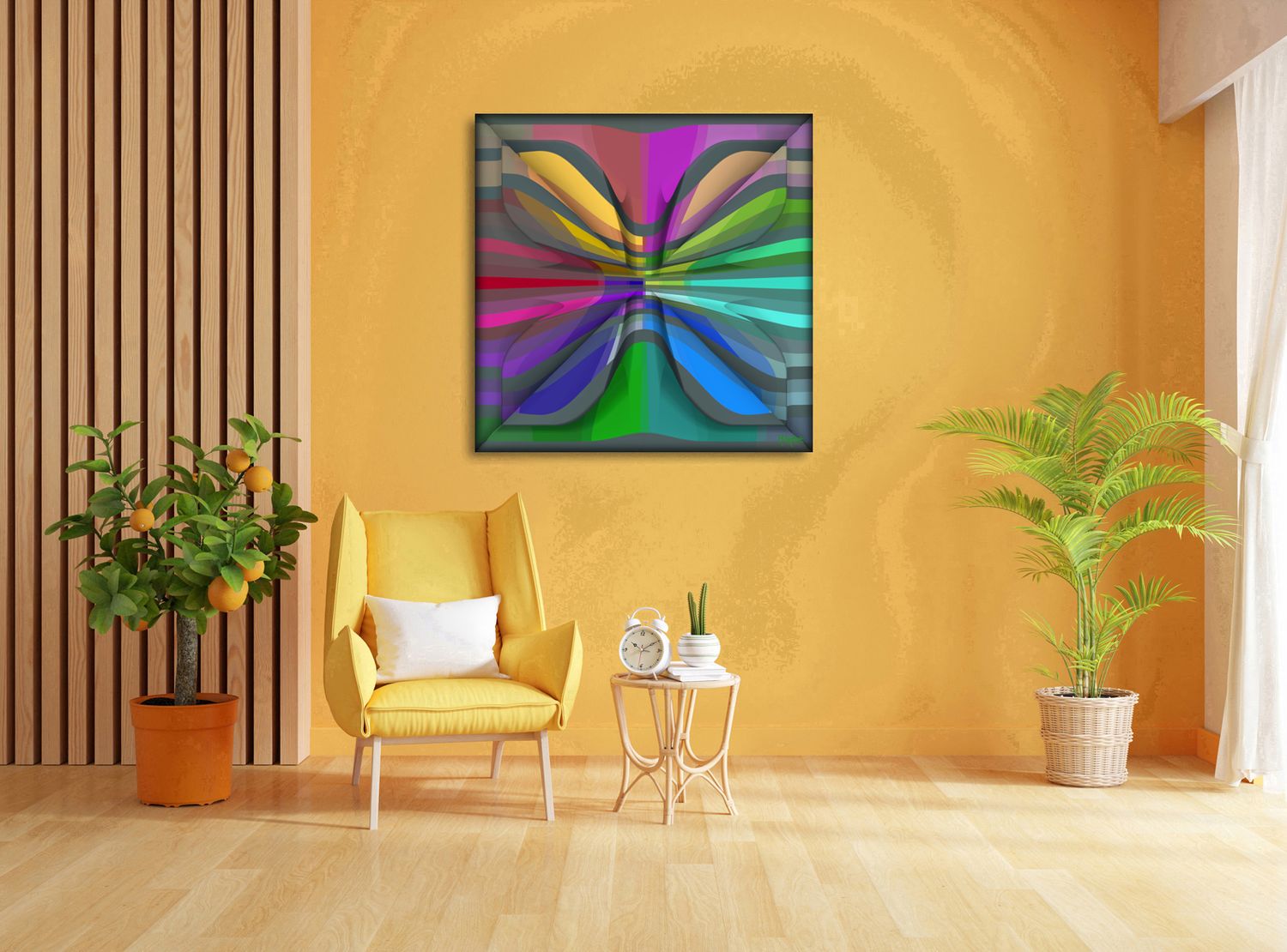 Symmetry in Flight – uniek Liquid Gloss® kunstwerk nr. 0096 van MikoArt — afbeelding 2