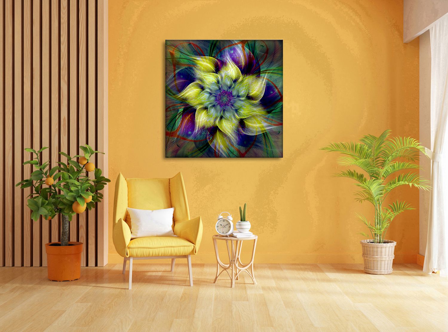 Electric Blossom – uniek Liquid Gloss® kunstwerk nr. 0123 van MikoArt — afbeelding 2