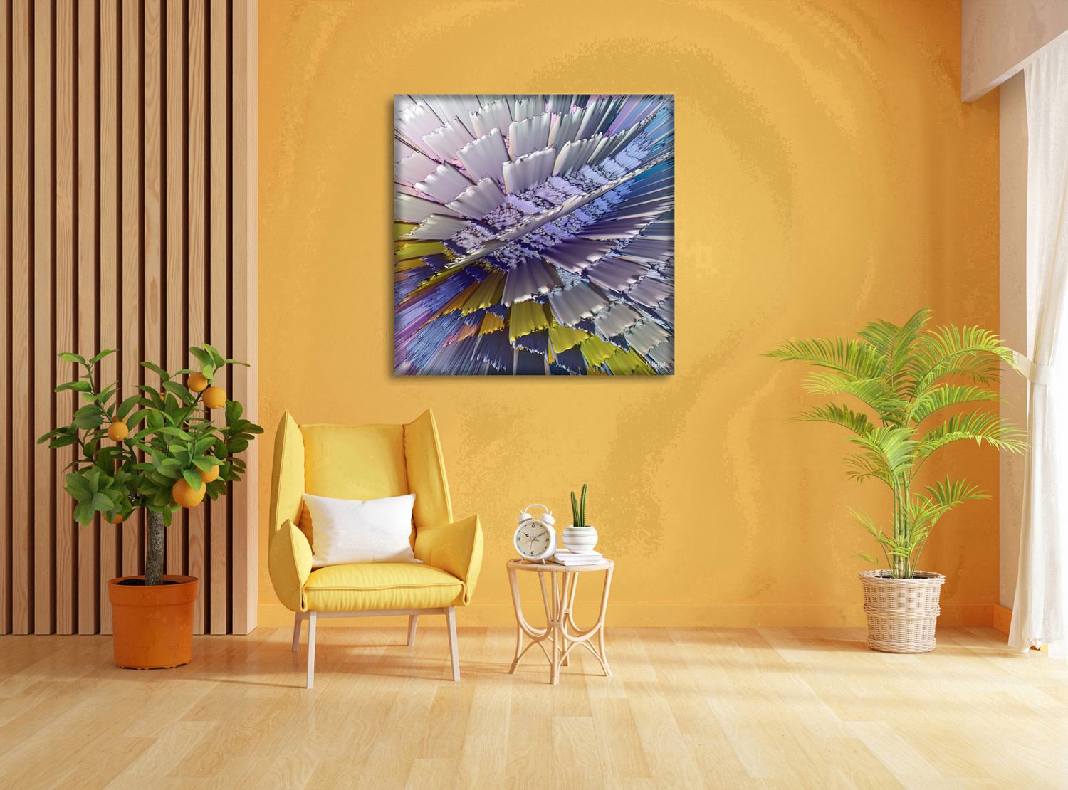 Frozen Eruption – uniek Liquid Gloss® kunstwerk nr. 0091 van MikoArt — afbeelding 2