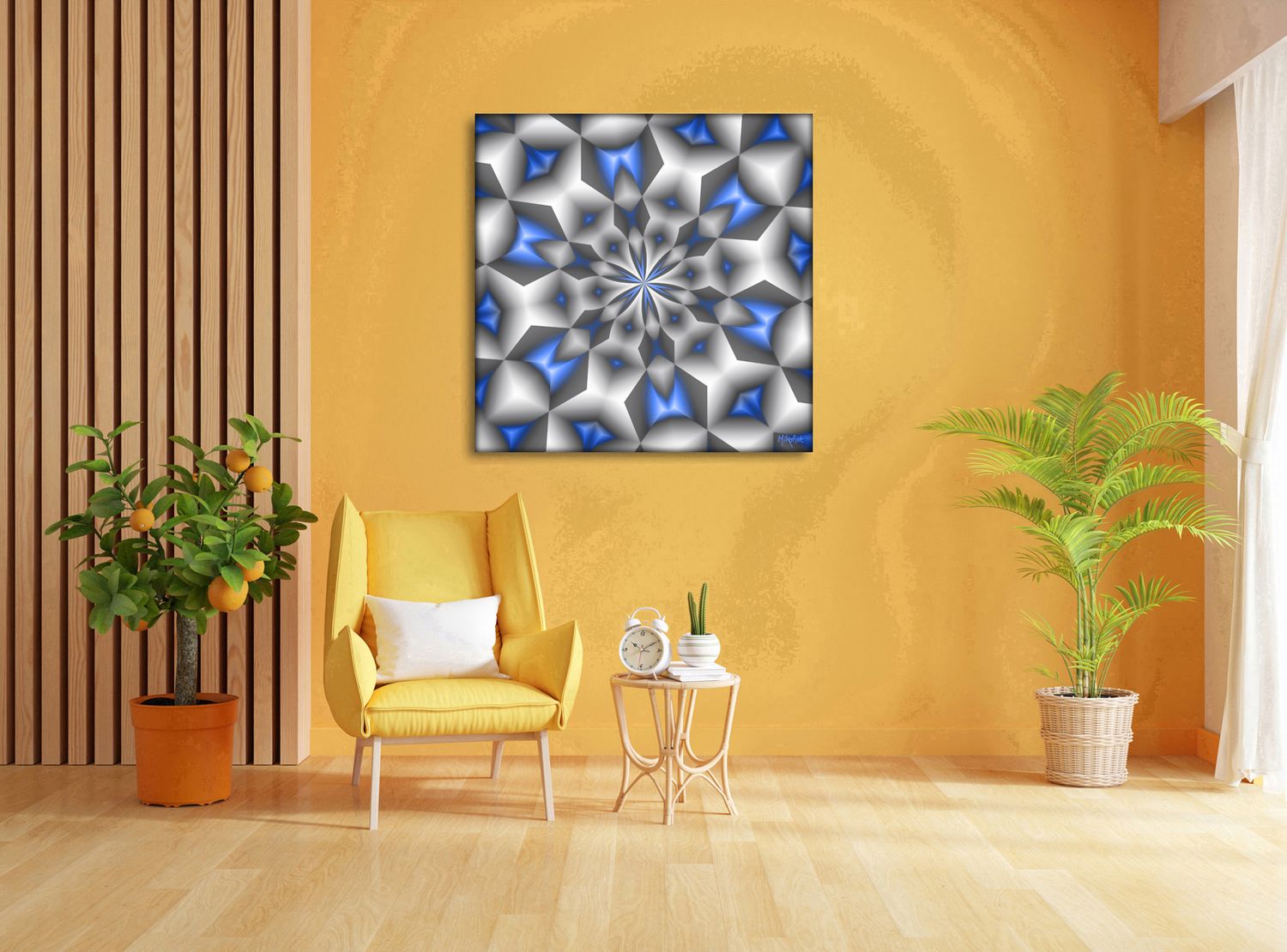 Crystal Bloom – uniek Liquid Gloss® kunstwerk nr. 0103 van MikoArt — afbeelding 2