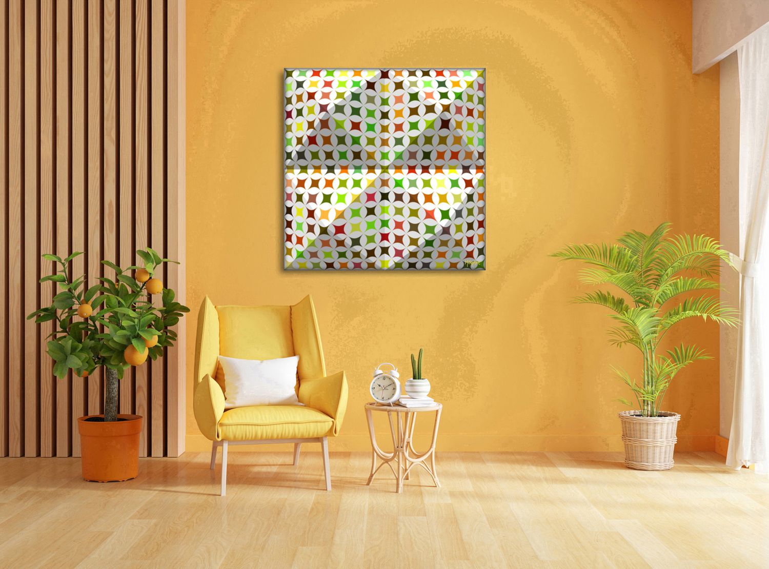 Folded Rhythm – uniek Liquid Gloss® kunstwerk nr. 0130 van MikoArt — afbeelding 2