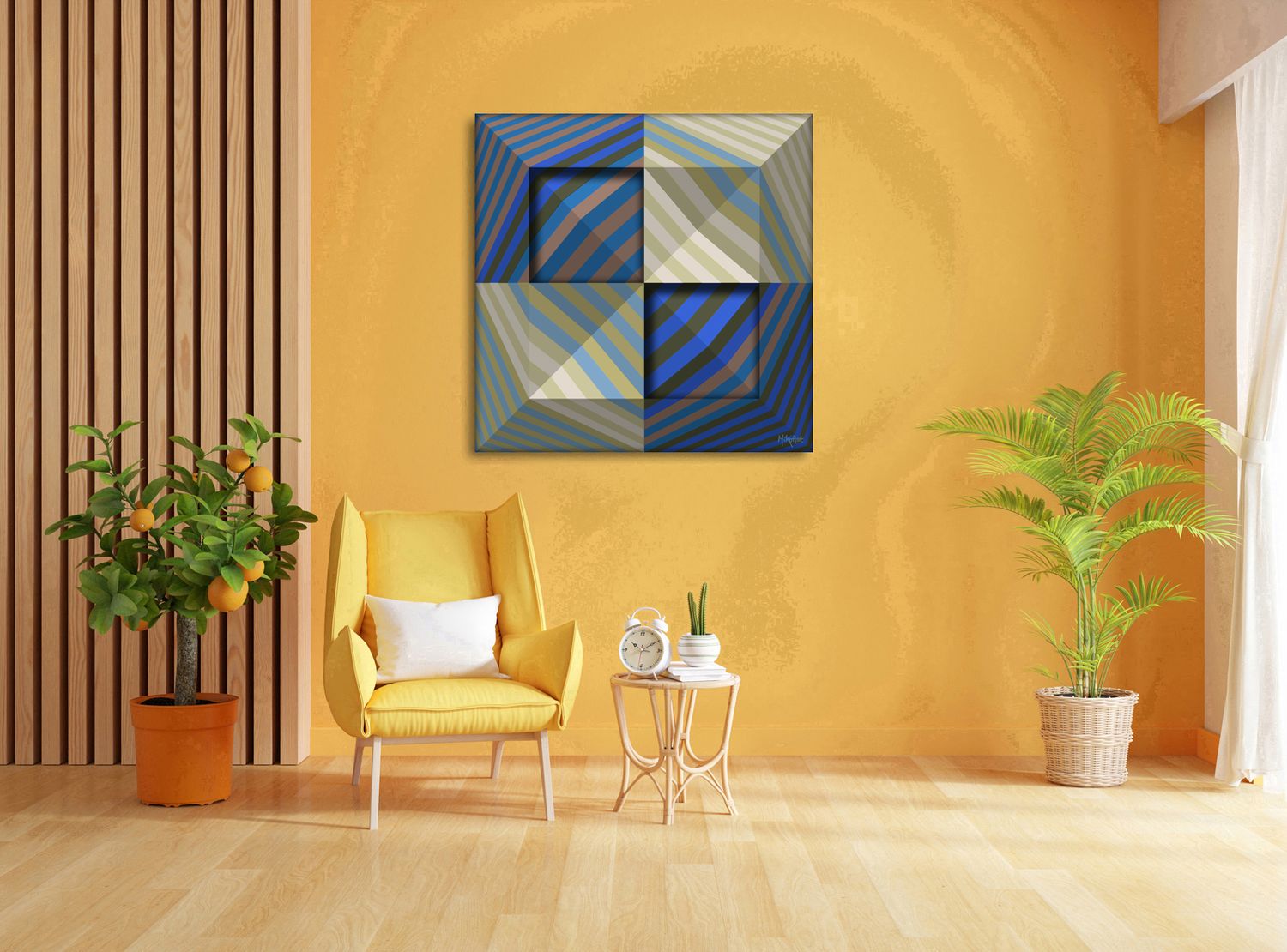 Luminous Convergence – uniek Liquid Gloss® kunstwerk nr. 0114 van MikoArt — afbeelding 2