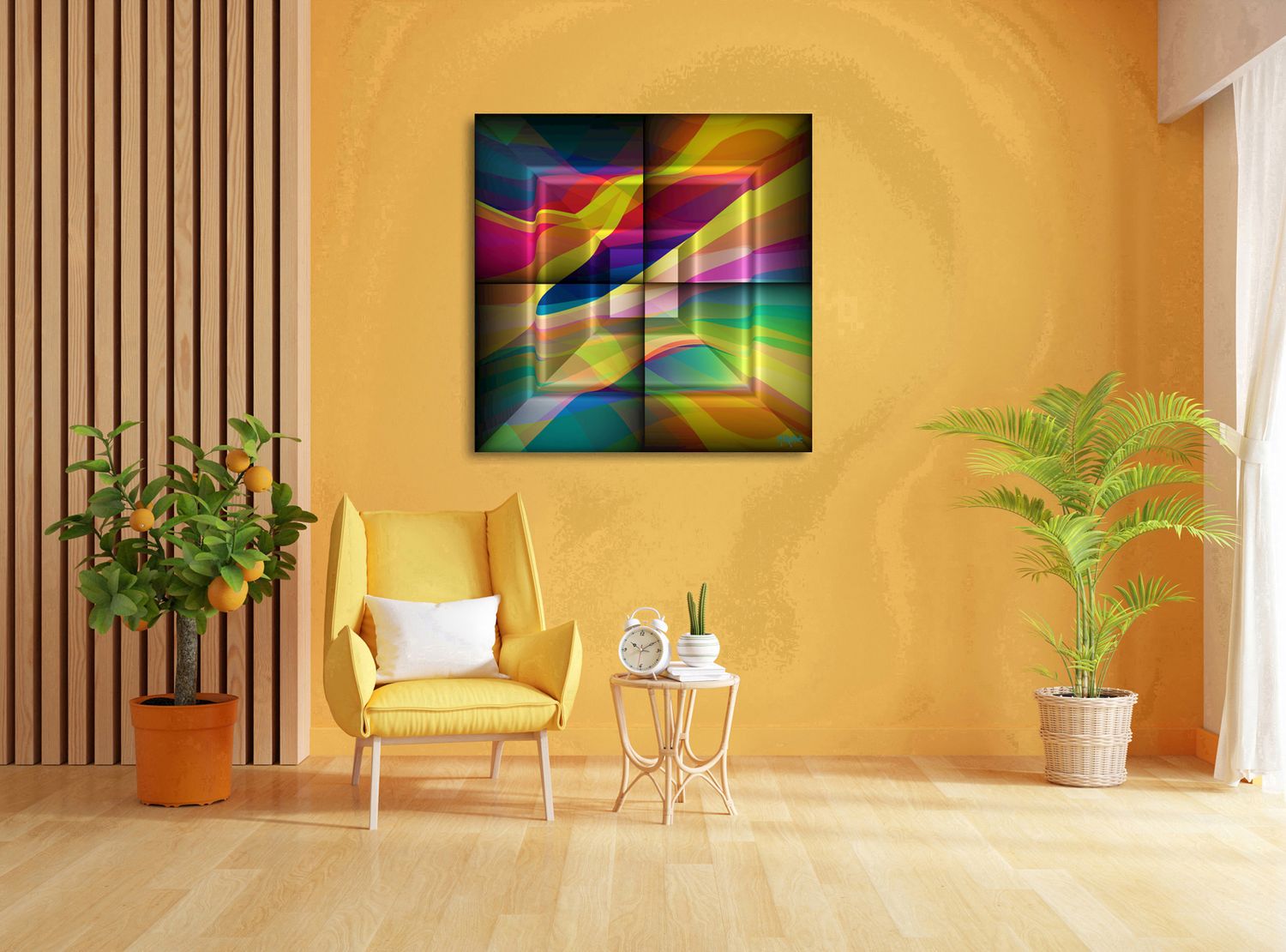 Resonant Fields – uniek Liquid Gloss® kunstwerk nr. 0119 van MikoArt — afbeelding 2