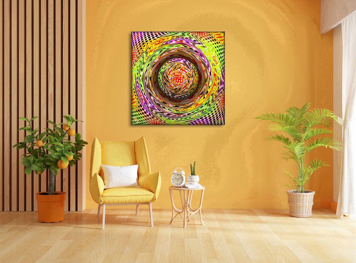 Spiral of Colour – uniek Liquid Gloss® kunstwerk nr. 0124 van MikoArt — afbeelding 2