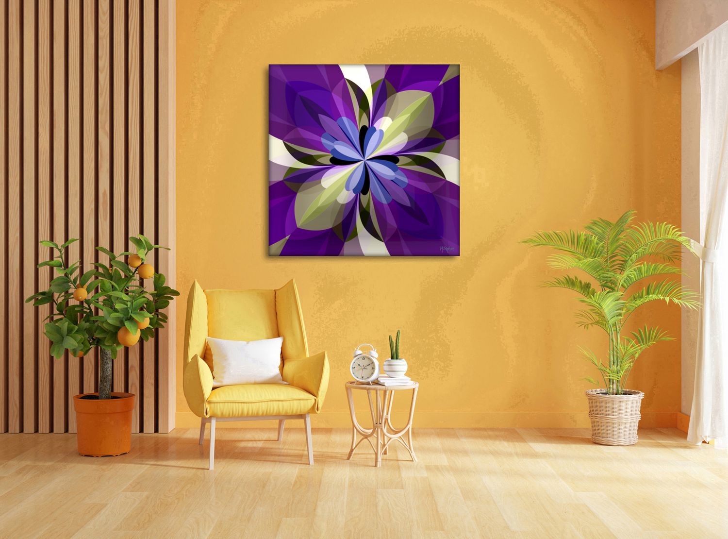 Petals of Light – uniek Liquid Gloss® kunstwerk nr. 0101 van MikoArt — afbeelding 2