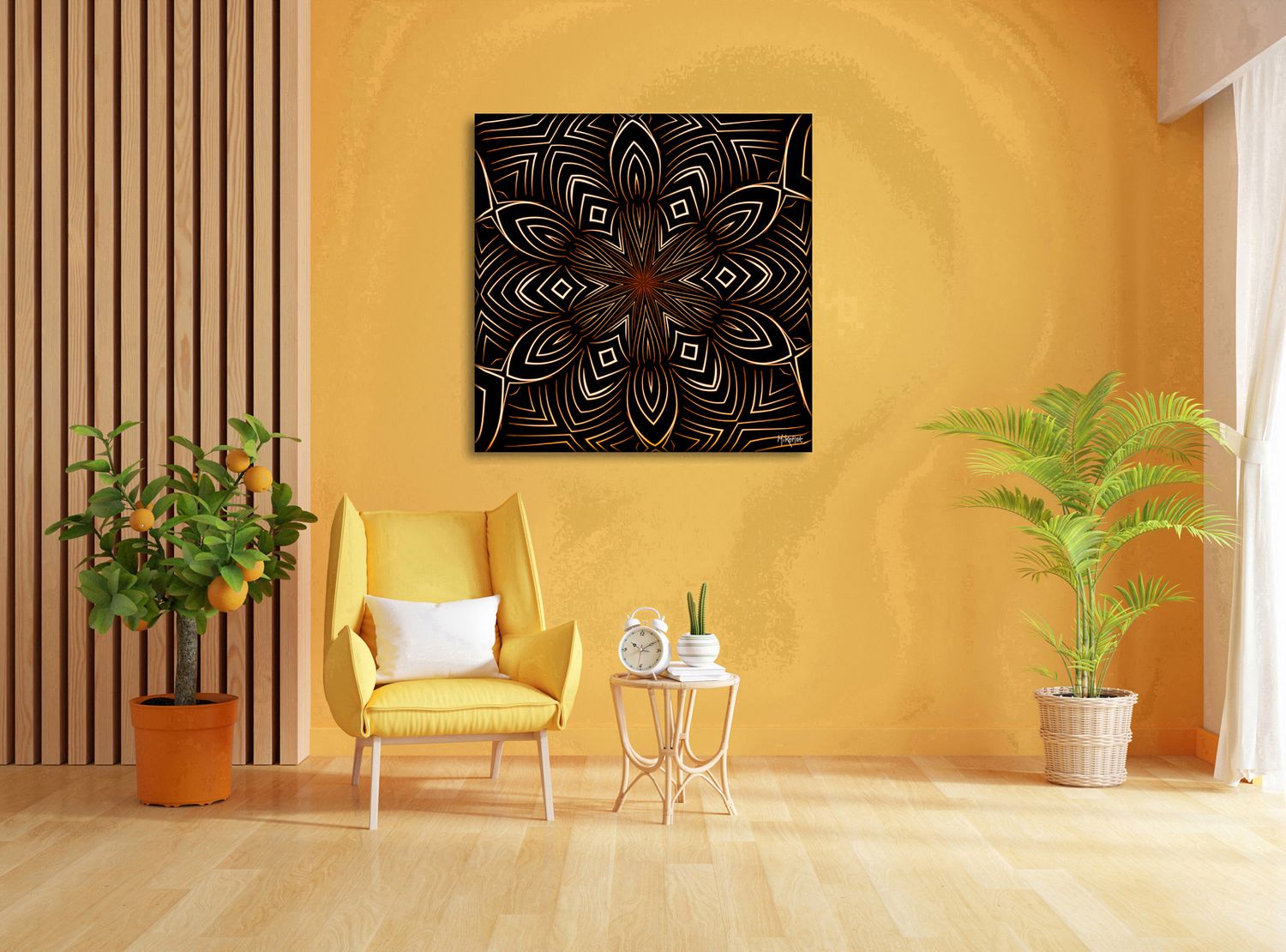 Floral Equilibrium – uniek Liquid Gloss® kunstwerk nr. 0110 van MikoArt — afbeelding 2