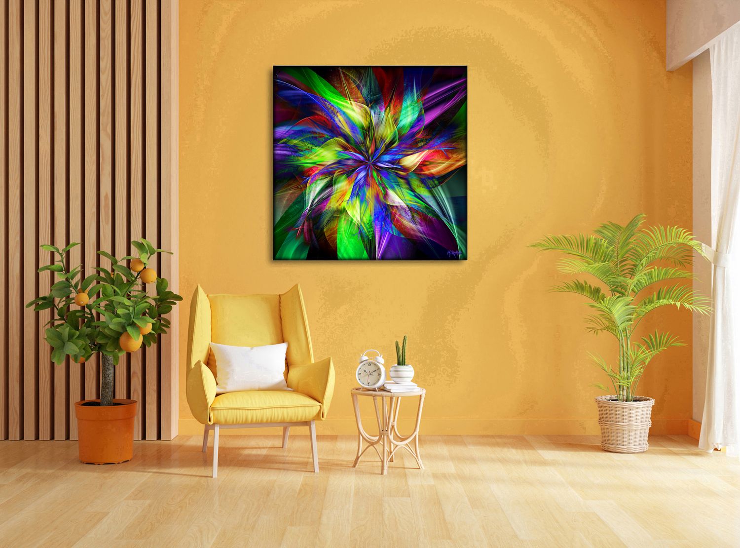 Transparent Bloom – uniek Liquid Gloss® kunstwerk nr. 0122 van MikoArt — afbeelding 2