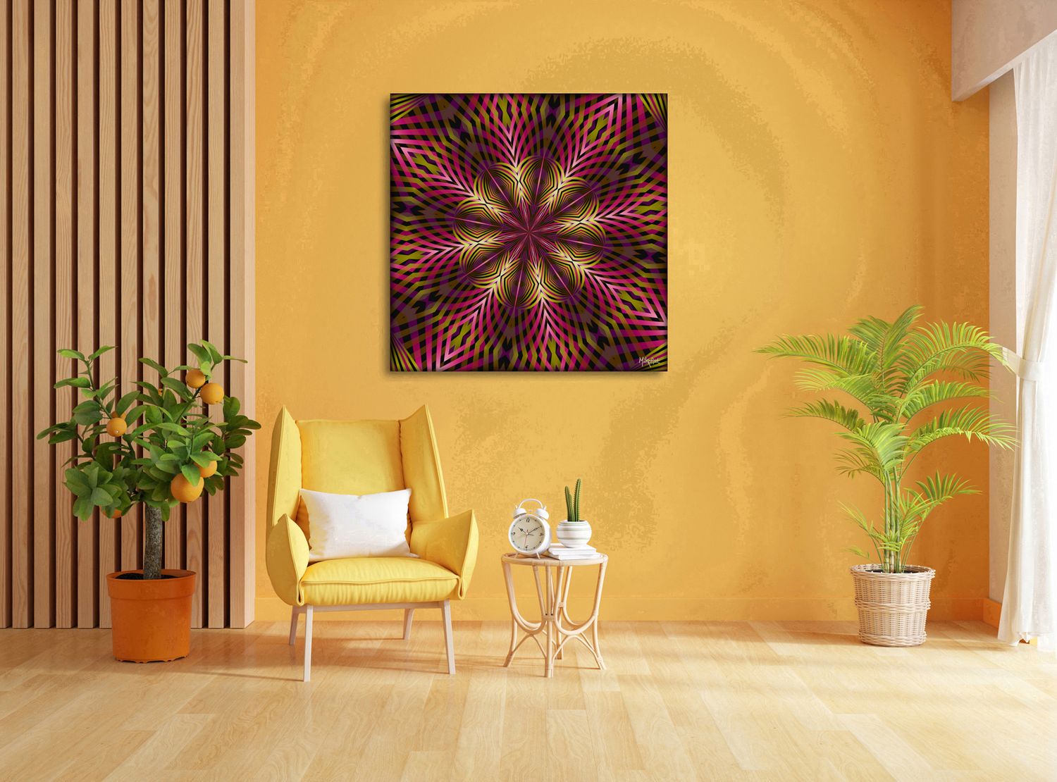 Waves of Symmetry – uniek Liquid Gloss® kunstwerk nr. 0113 van MikoArt — afbeelding 2