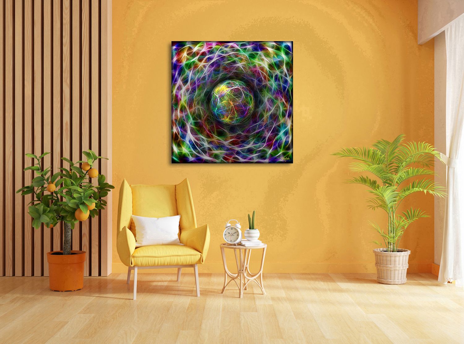 Prismatic Pulse – uniek Liquid Gloss® kunstwerk nr. 0117 van MikoArt — afbeelding 2