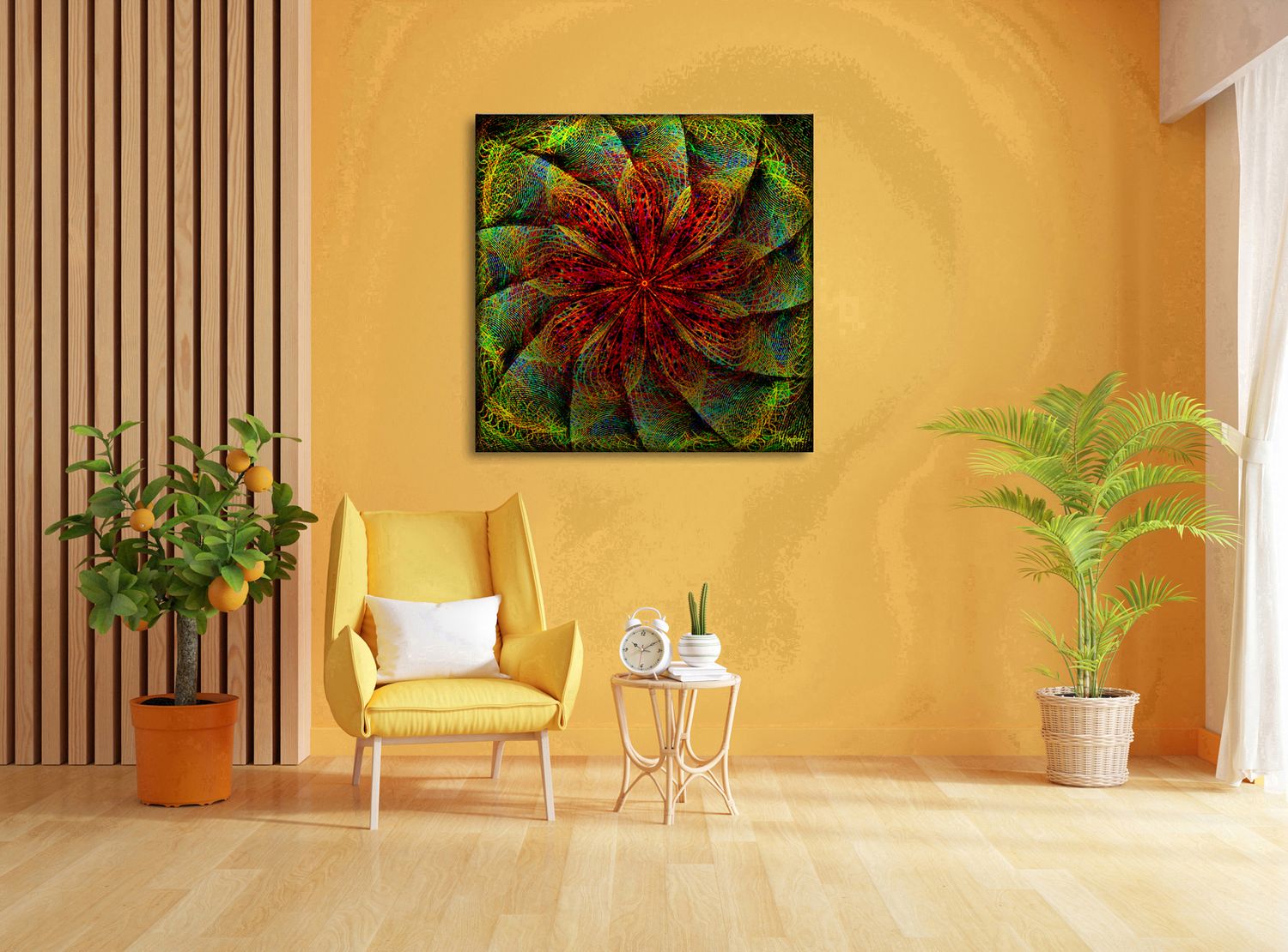 Threads of Colour – uniek Liquid Gloss® kunstwerk nr. 0128 van MikoArt — afbeelding 2