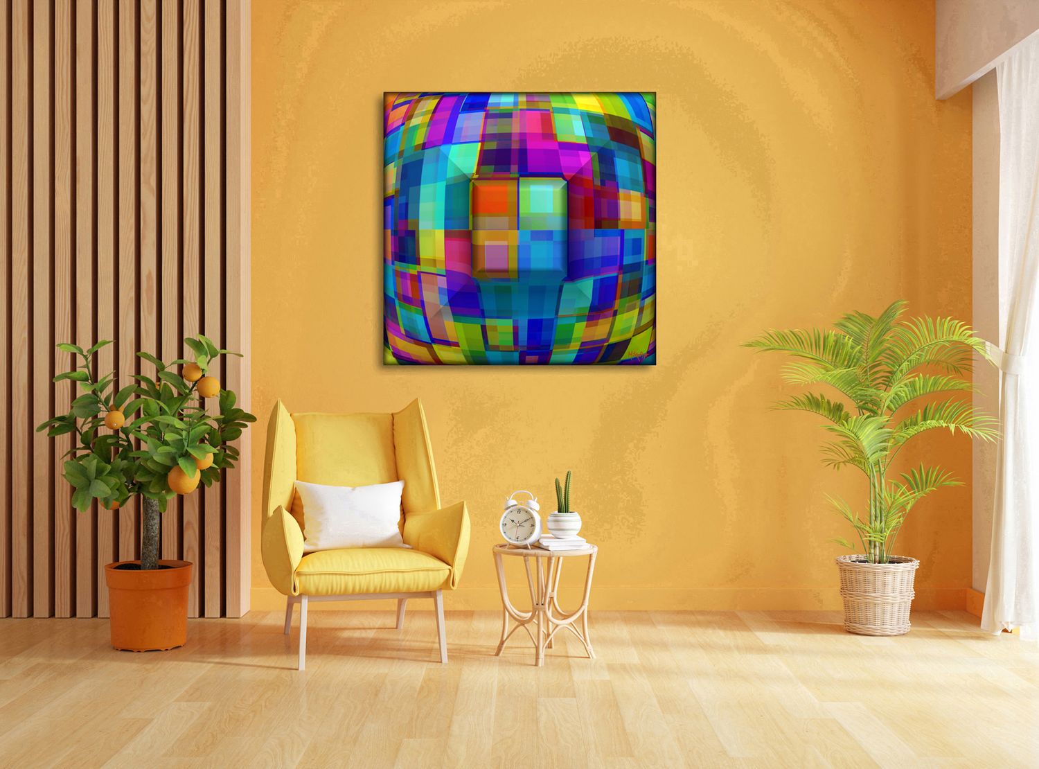 Architectural Sphere – uniek Liquid Gloss® kunstwerk nr. 0131 van MikoArt — afbeelding 2
