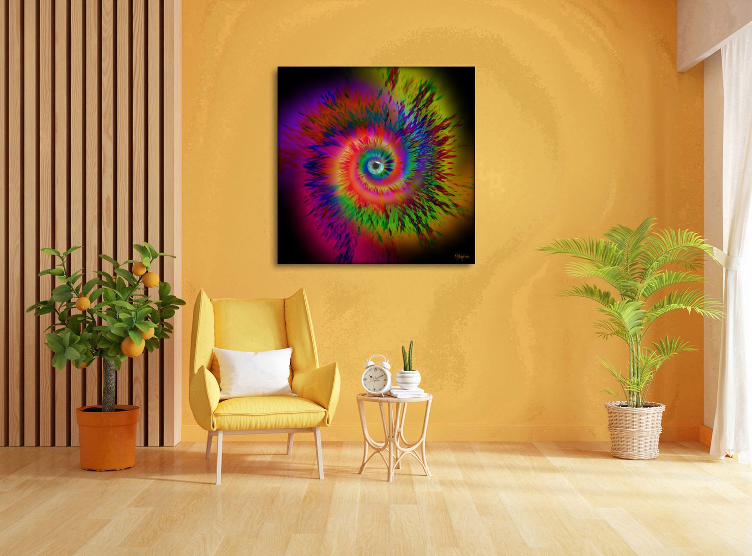 Eye of Energy – uniek Liquid Gloss® kunstwerk nr. 0140 van MikoArt — afbeelding 2