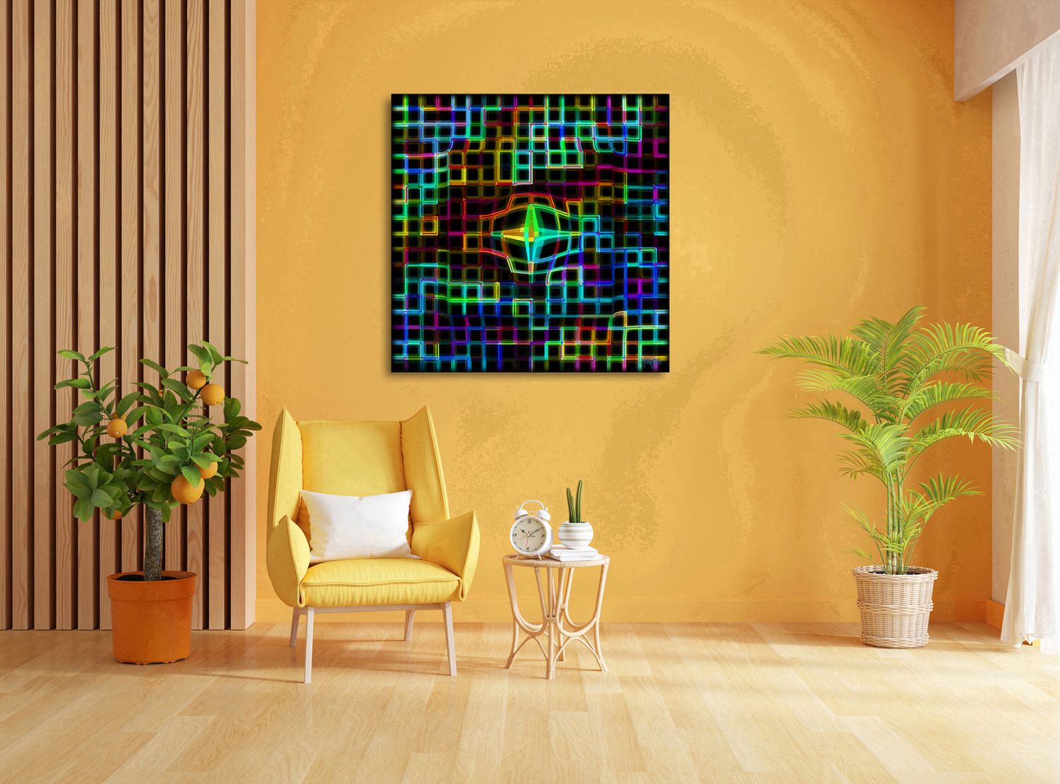 Neon Constellation – uniek Liquid Gloss® kunstwerk nr. 0133 van MikoArt — afbeelding 2
