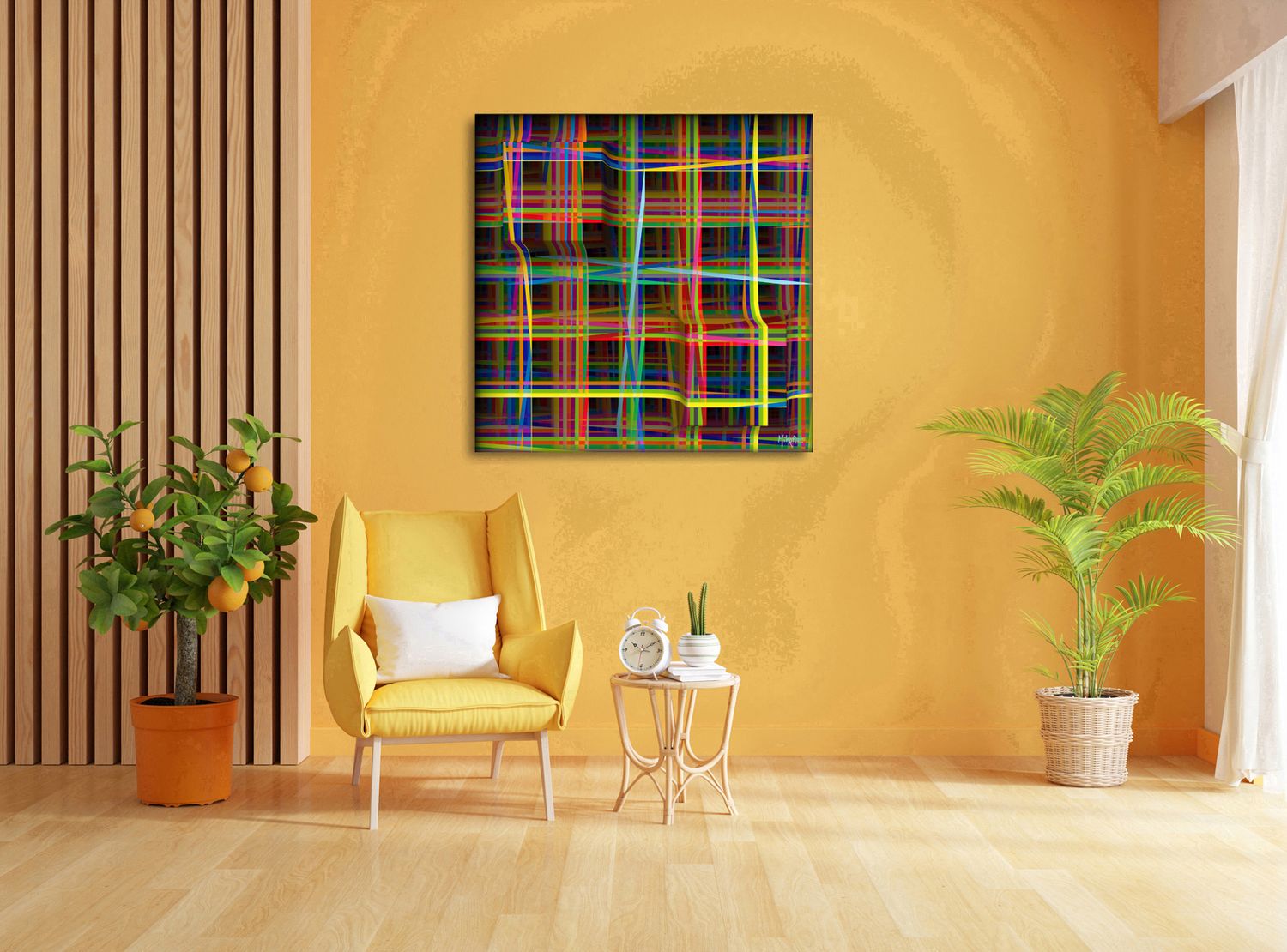Crossed Frequencies – uniek Liquid Gloss® kunstwerk nr. 0134 van MikoArt — afbeelding 2