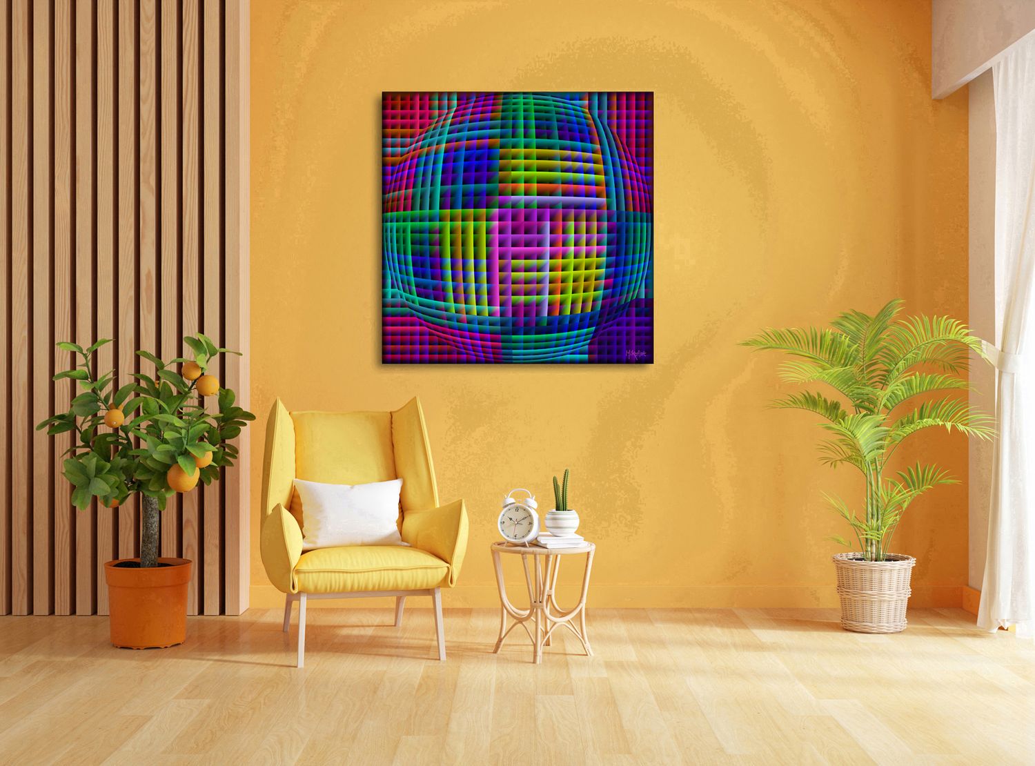 Optical Sphere – uniek Liquid Gloss® kunstwerk nr. 0138 van MikoArt — afbeelding 2