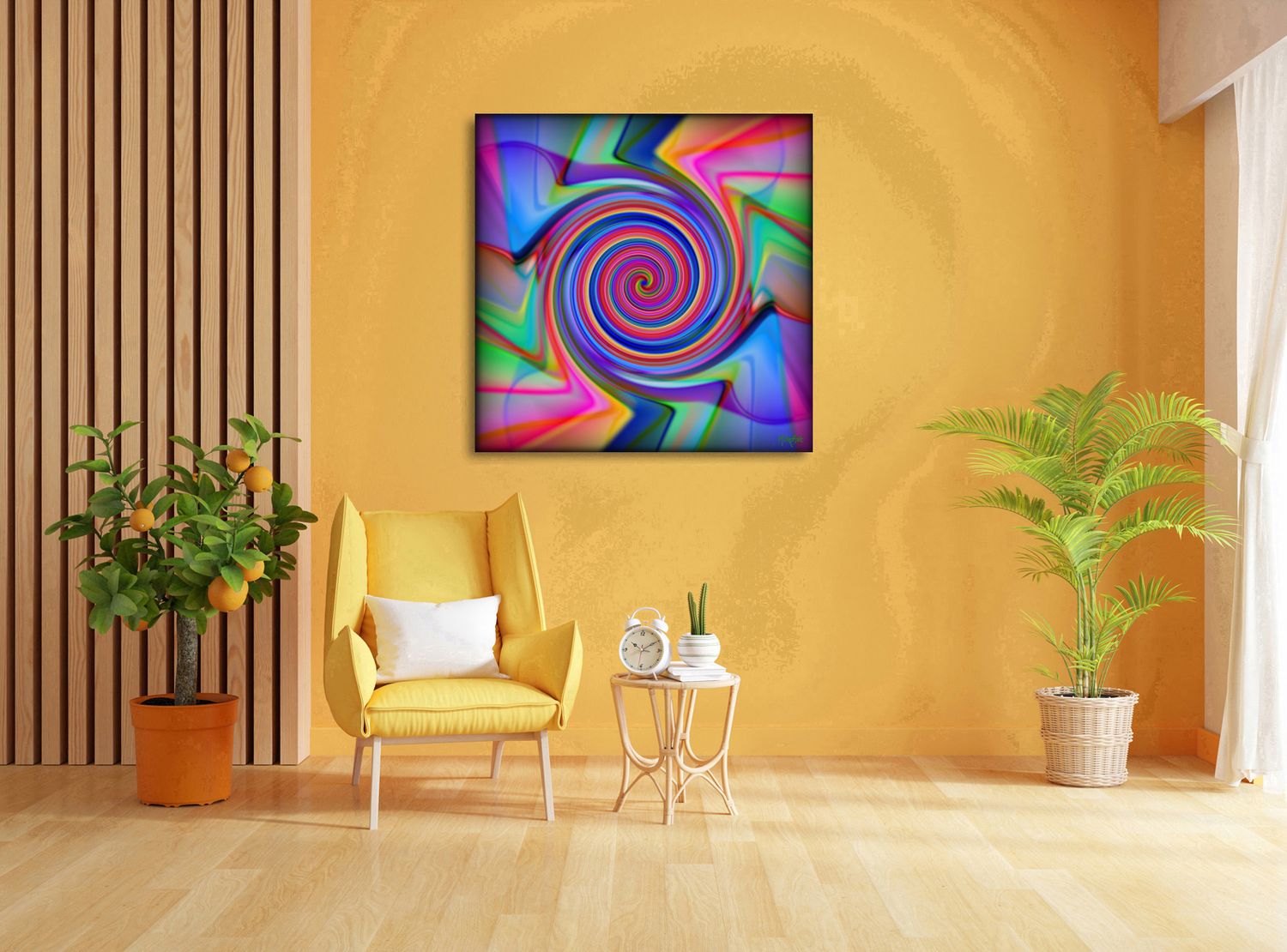 Vortex of Light – uniek Liquid Gloss® kunstwerk nr. 0036 van MikoArt — afbeelding 2