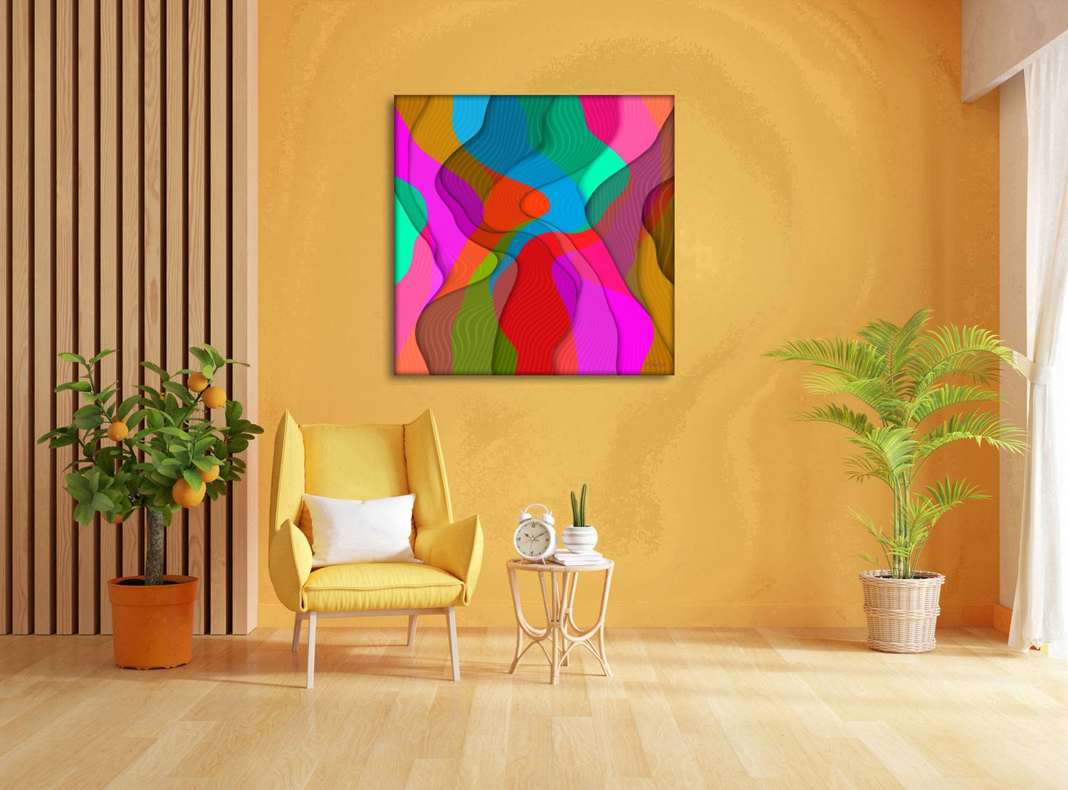 Organic Currents – uniek Liquid Gloss® kunstwerk nr. 0141 van MikoArt — afbeelding 2