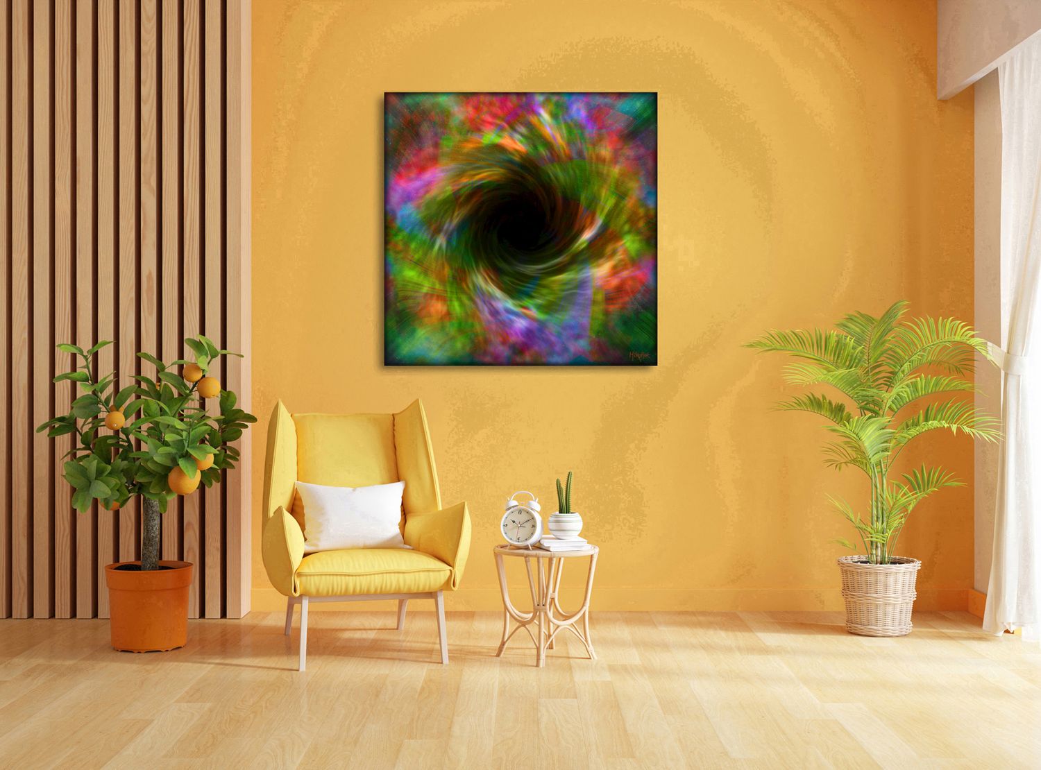 Cosmic Whirlpool – uniek Liquid Gloss® kunstwerk nr. 0147 van MikoArt — afbeelding 2