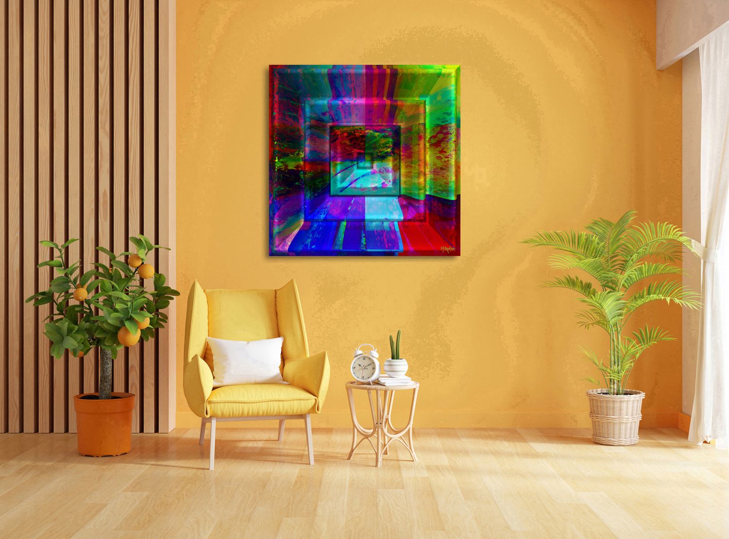 Chromatic Portal – uniek Liquid Gloss® kunstwerk nr. 0144 van MikoArt — afbeelding 2