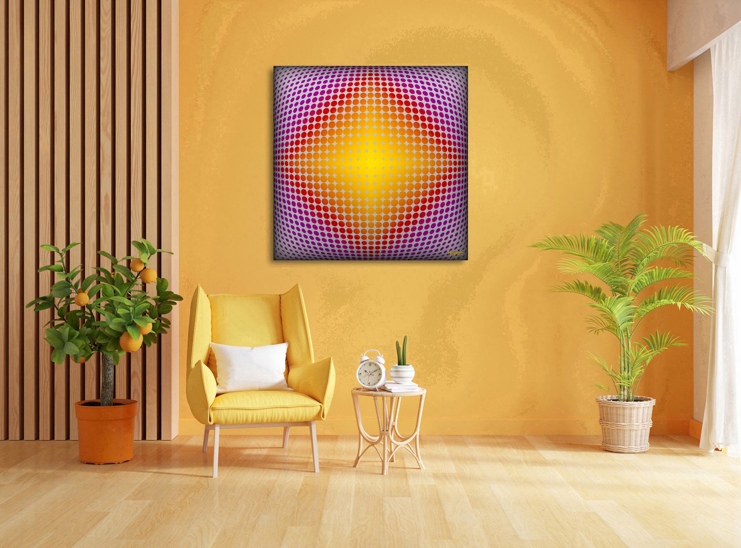 Spherical Illusion – uniek Liquid Gloss® kunstwerk nr. 0152 van MikoArt — afbeelding 2