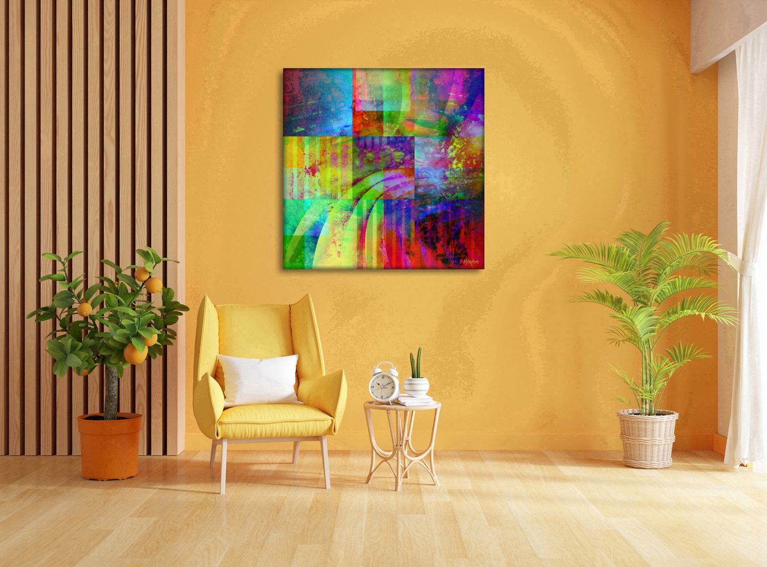 Transparent Structure – uniek Liquid Gloss® kunstwerk nr. 0161 van MikoArt — afbeelding 2