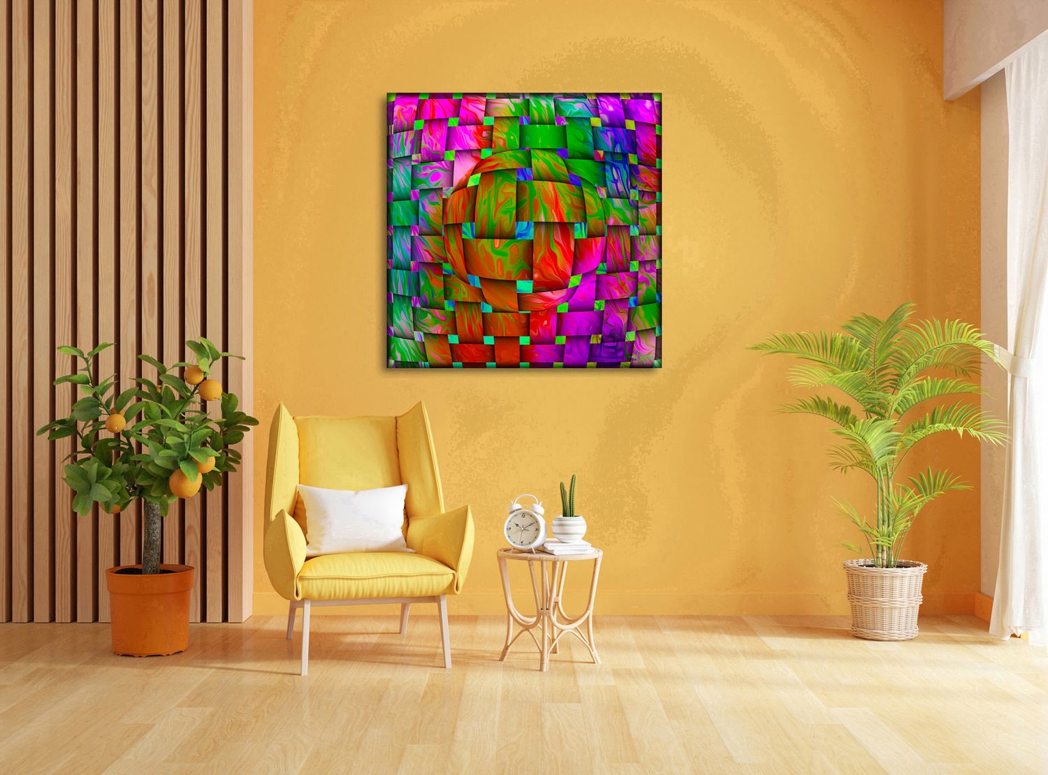 Woven Orbit – uniek Liquid Gloss® kunstwerk nr. 0164 van MikoArt — afbeelding 2
