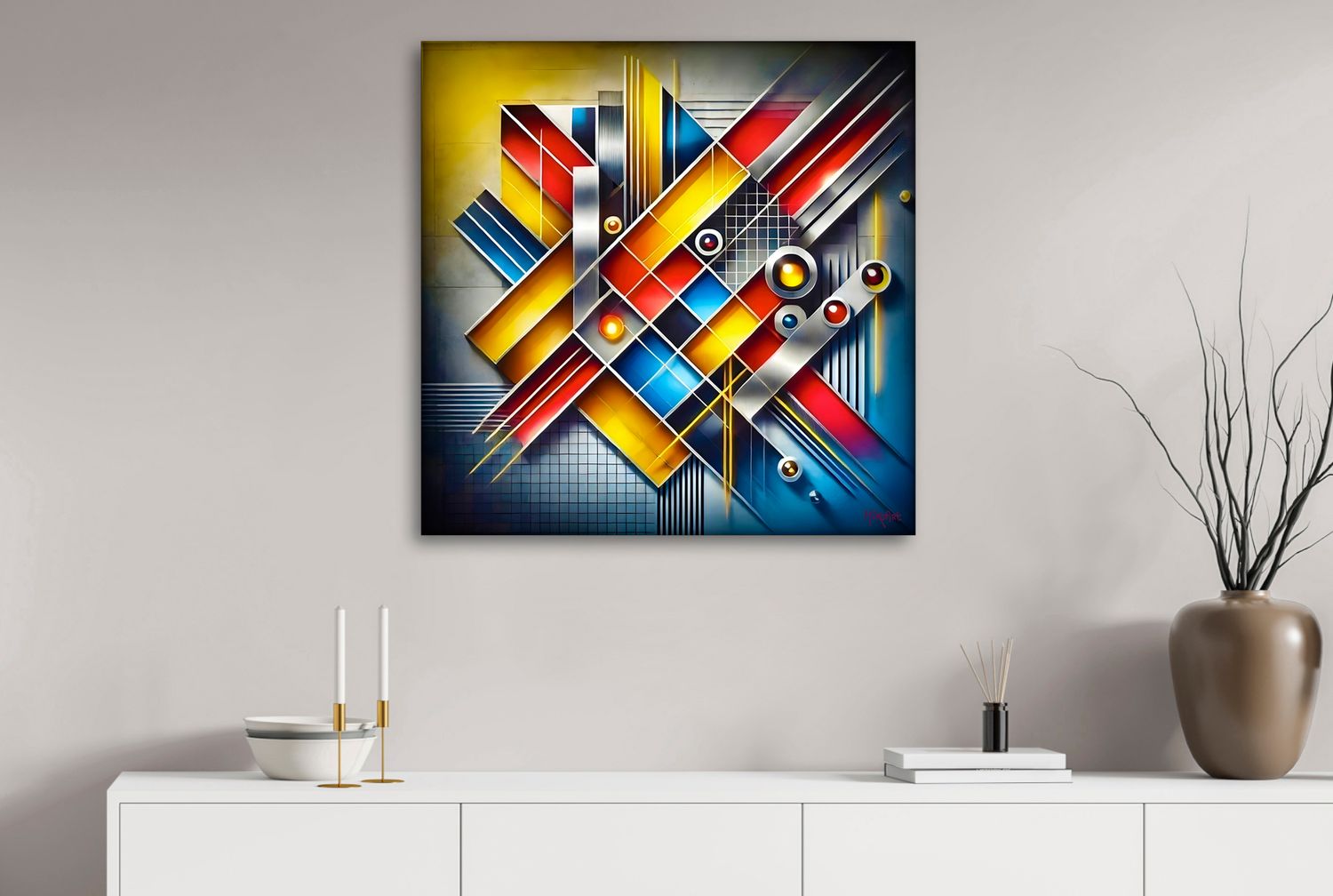 Crossed Frequencies – uniek Liquid Gloss® kunstwerk nr. 0270 van MikoArt — afbeelding 2