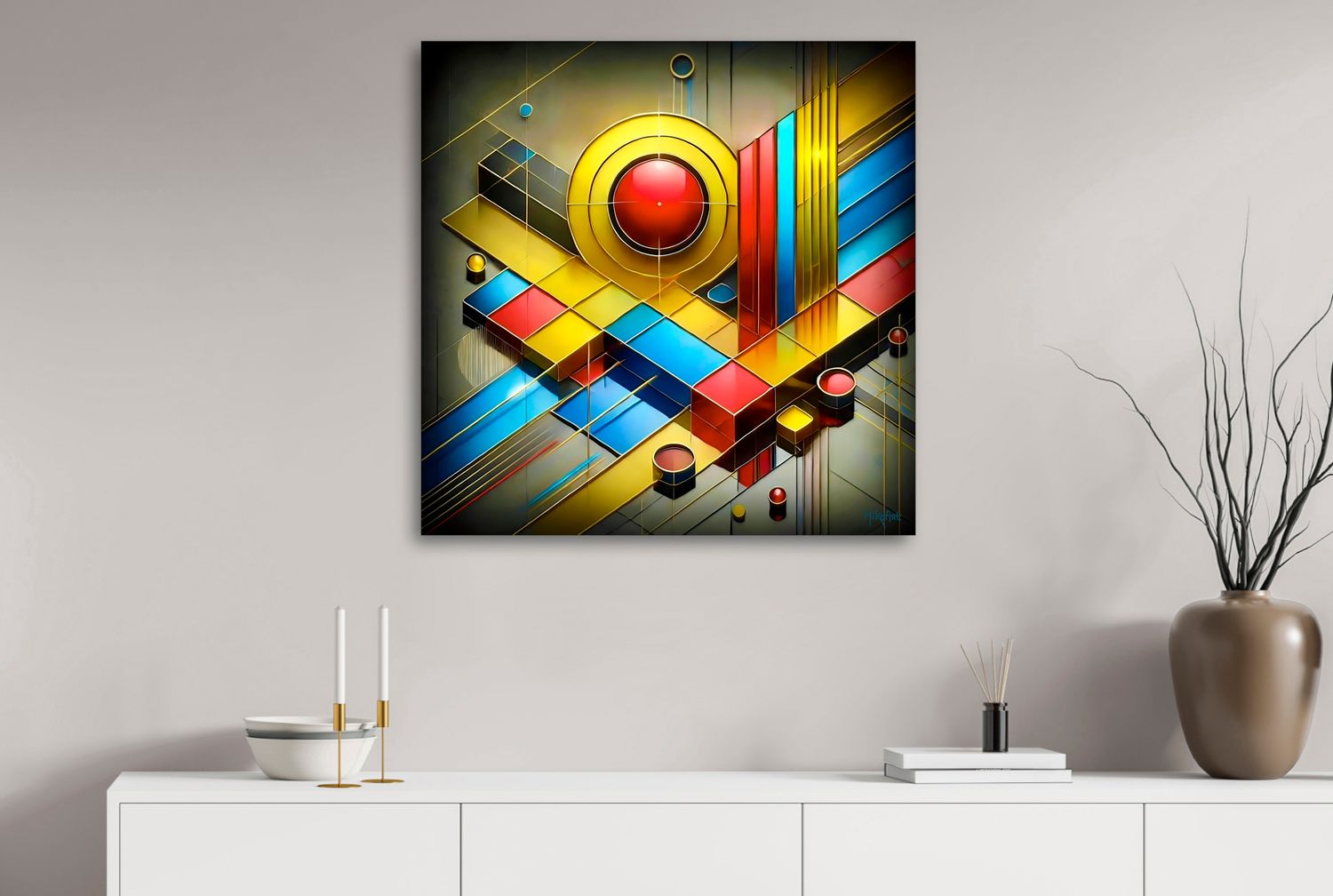 Architectural Pulse – uniek Liquid Gloss® kunstwerk nr. 0269 van MikoArt — afbeelding 2