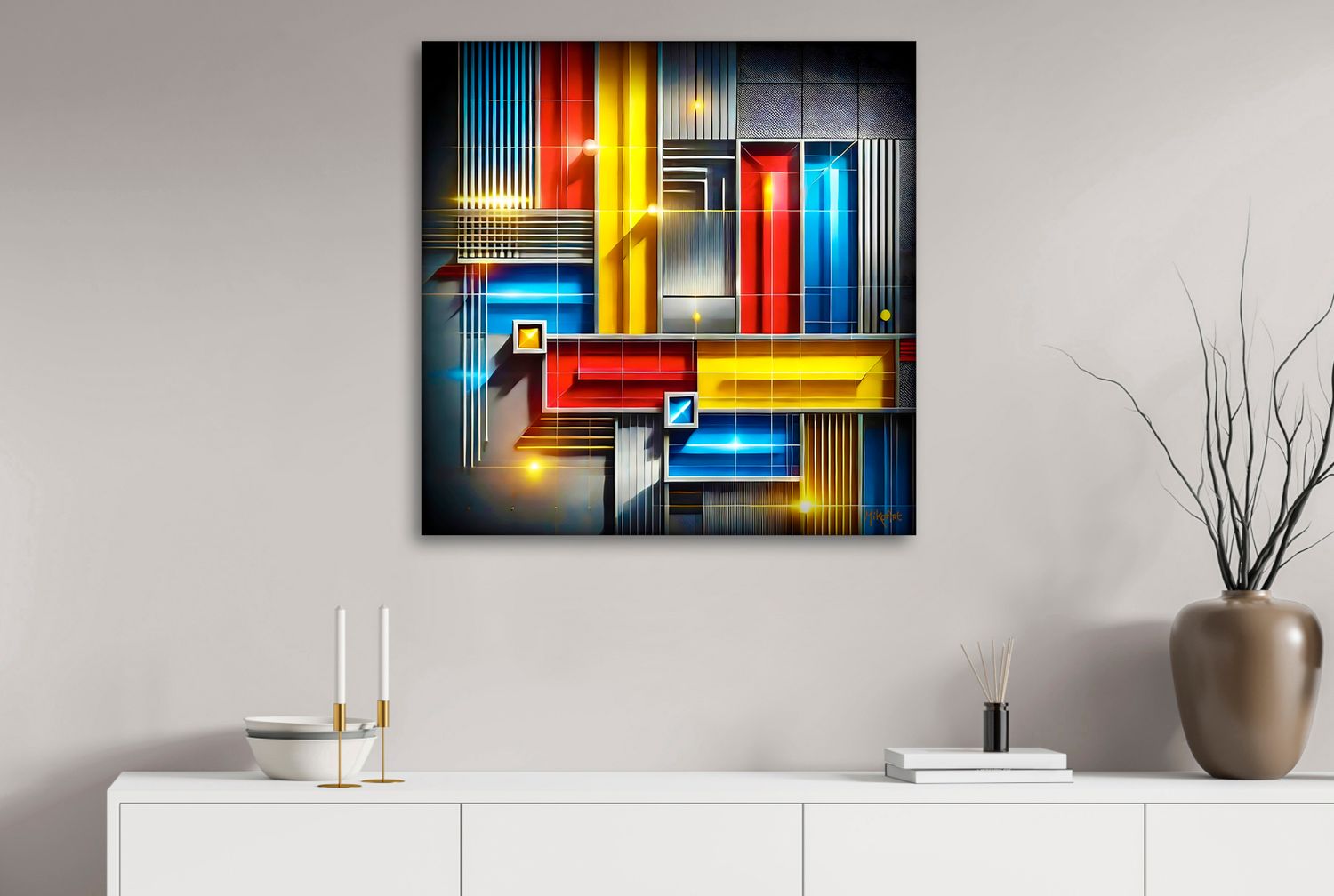 Urban Framework – uniek Liquid Gloss® kunstwerk nr. 0277 van MikoArt — afbeelding 2