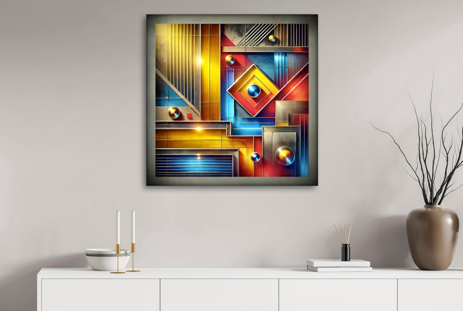Structured Tension – uniek Liquid Gloss® kunstwerk nr. 0287 van MikoArt — afbeelding 2