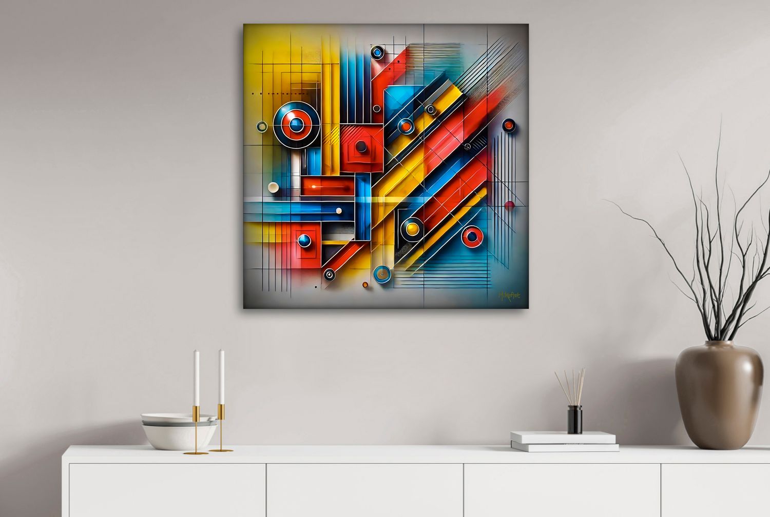 Diagonal Progression – uniek Liquid Gloss® kunstwerk nr. 0288 van MikoArt — afbeelding 2
