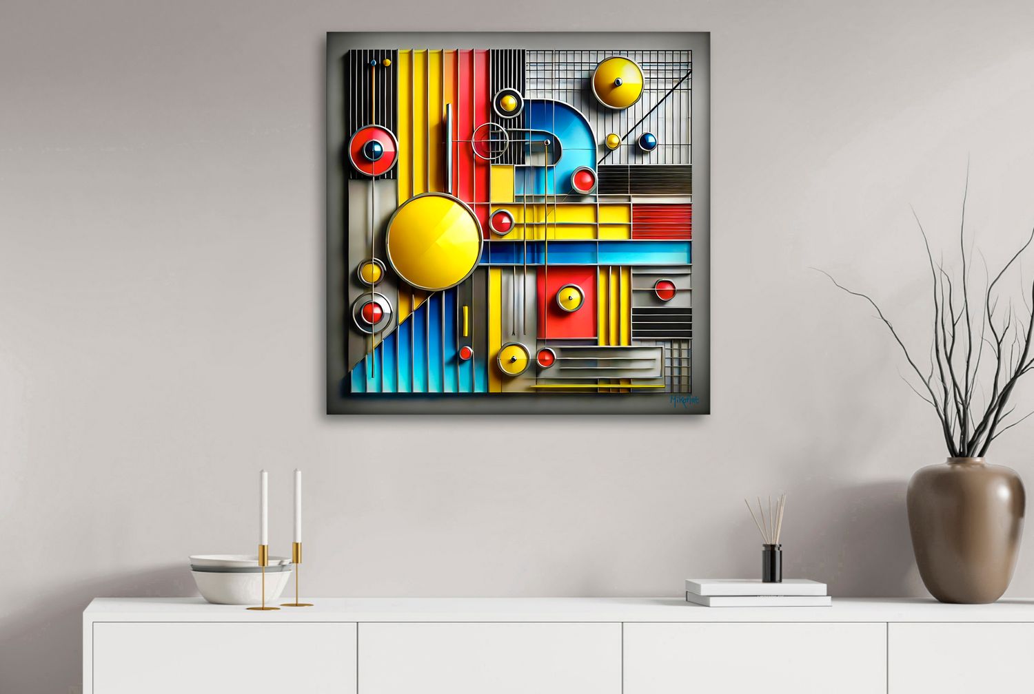 Circular Rhythm – uniek Liquid Gloss® kunstwerk nr. 0293 van MikoArt — afbeelding 2