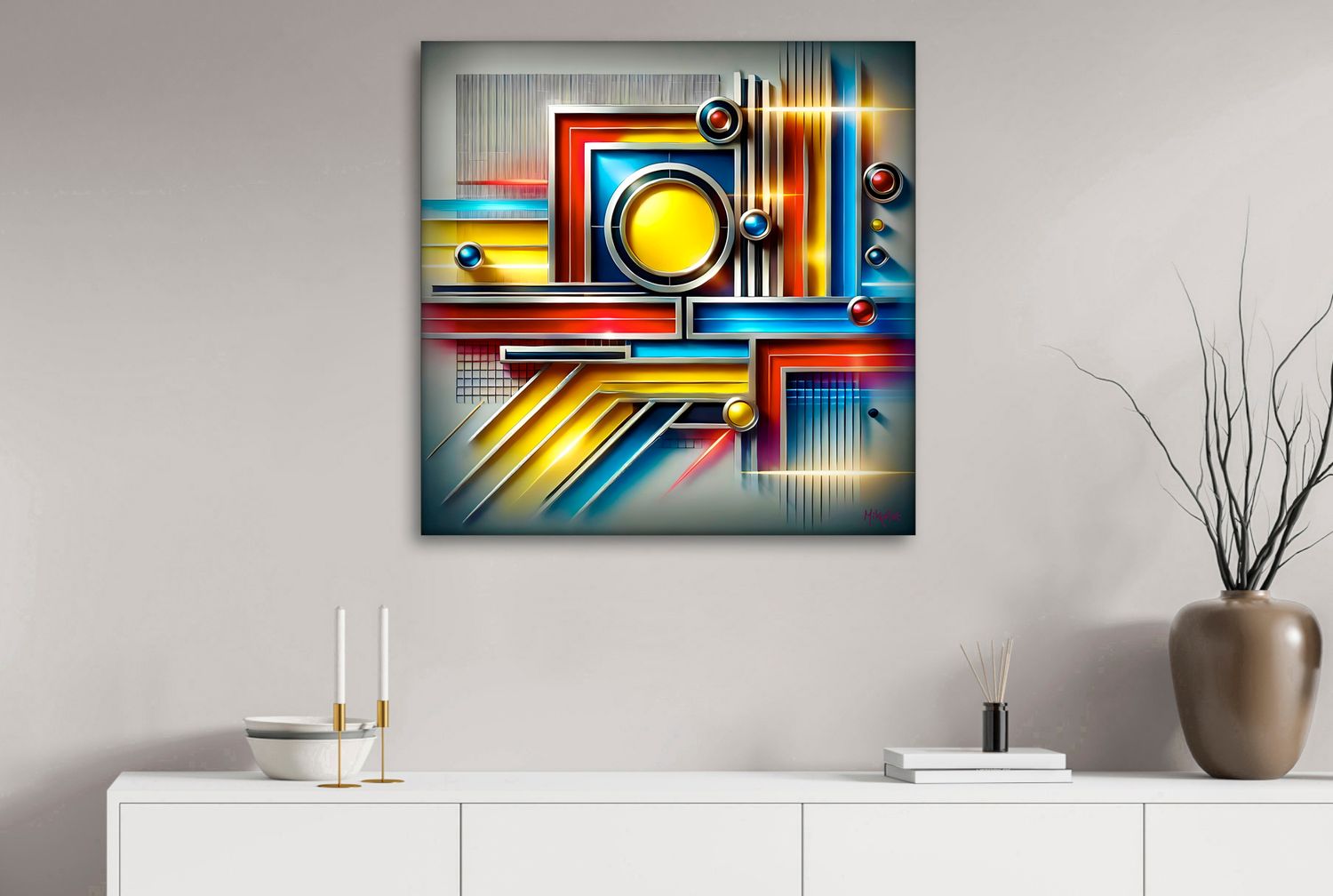 Industrial Core – uniek Liquid Gloss® kunstwerk nr. 0295 van MikoArt — afbeelding 2