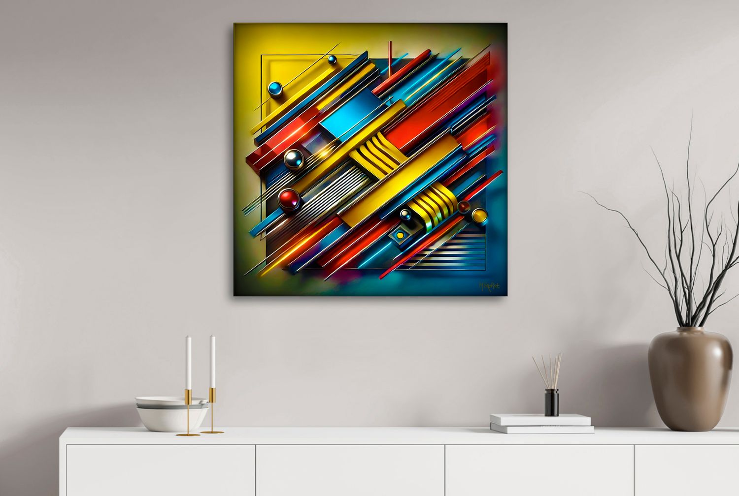 Industrial Momentum – uniek Liquid Gloss® kunstwerk nr. 0275 van MikoArt — afbeelding 2