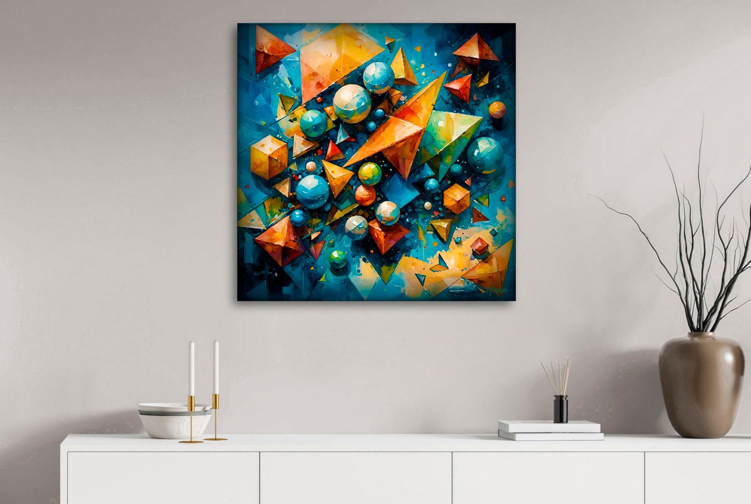 Faceted Momentum – uniek Liquid Gloss® kunstwerk nr. 0310 van MikoArt — afbeelding 2