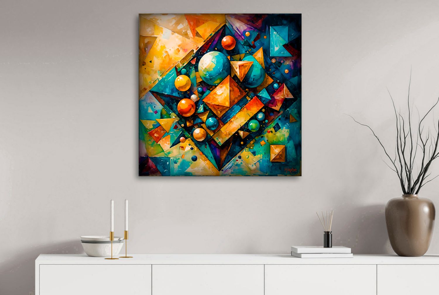 Spherical Tension – uniek Liquid Gloss® kunstwerk nr. 0311 van MikoArt — afbeelding 2