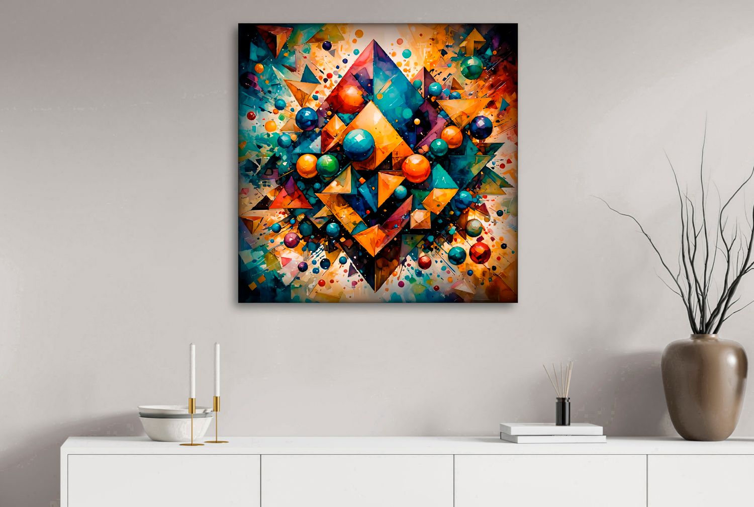 Prismatic Collision – uniek Liquid Gloss® kunstwerk nr. 0315 van MikoArt — afbeelding 2