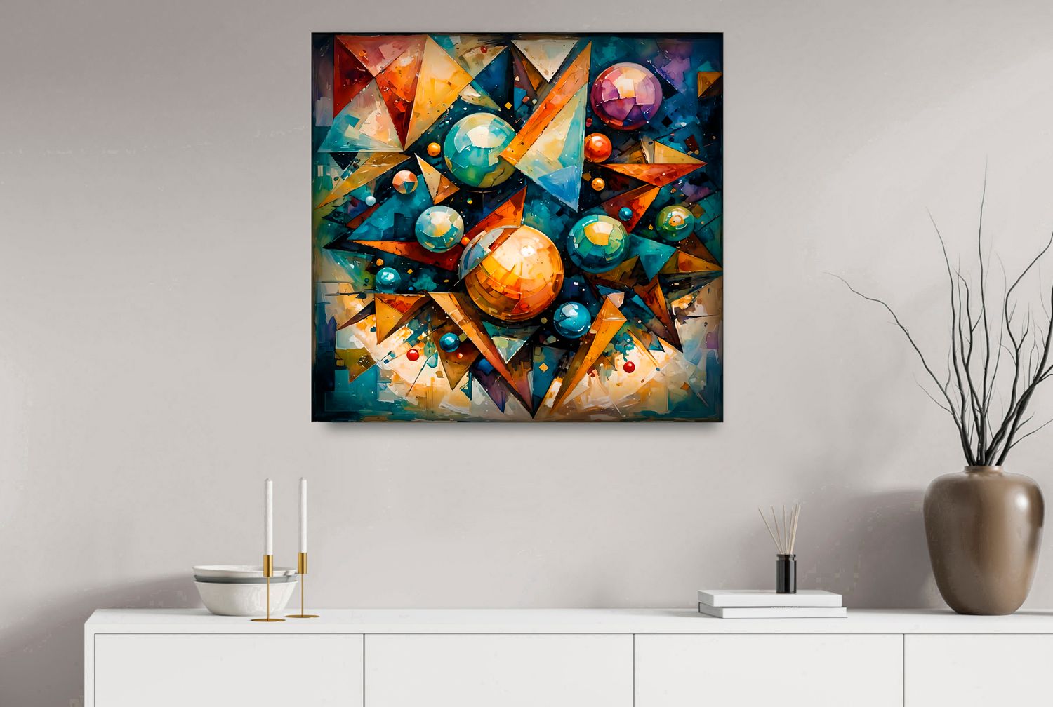 Geometric Velocity – uniek Liquid Gloss® kunstwerk nr. 0316 van MikoArt — afbeelding 2